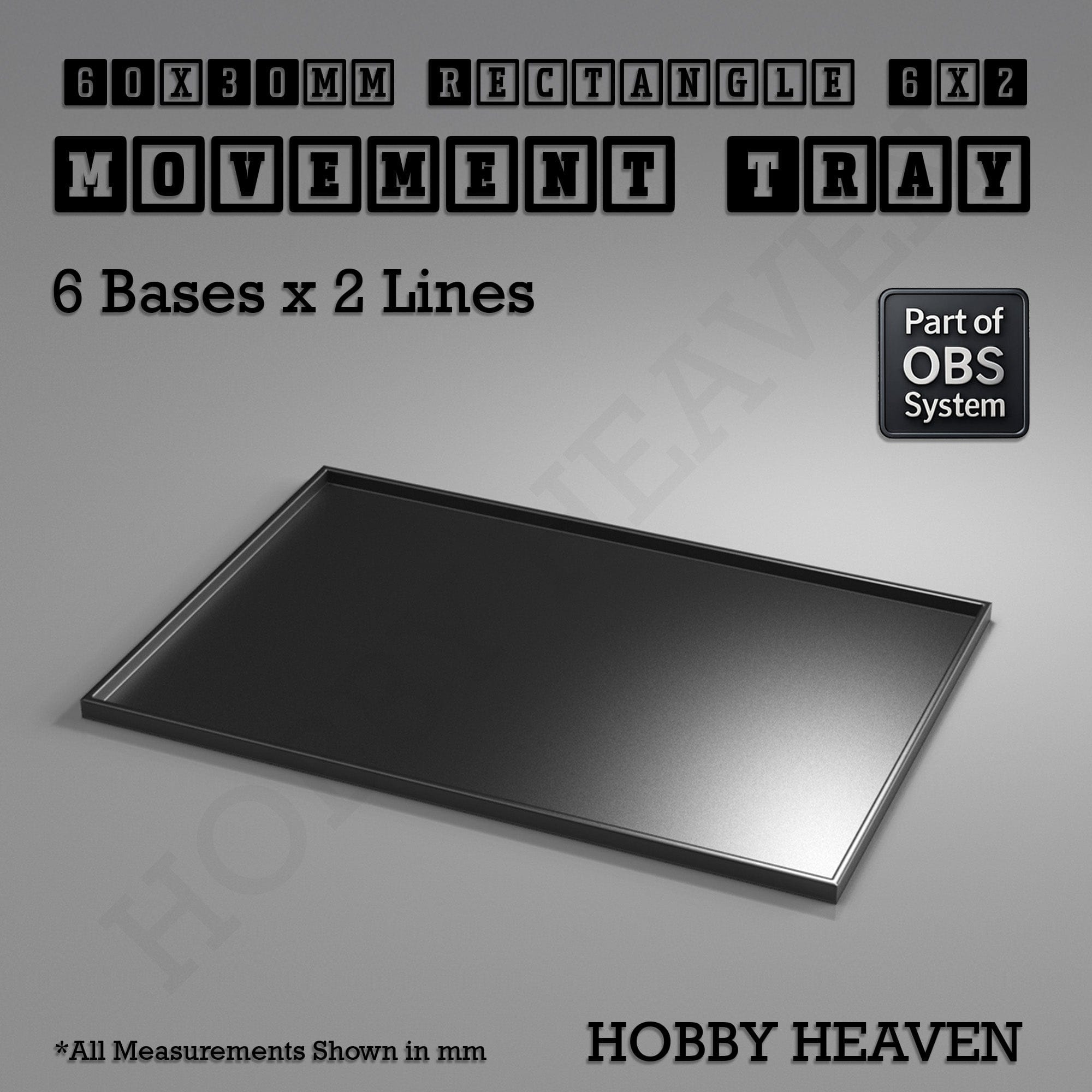 Movement Tray Rectangle Movement Trays | Cavalry & Monsters | 50×25-100×60mm | OBS System