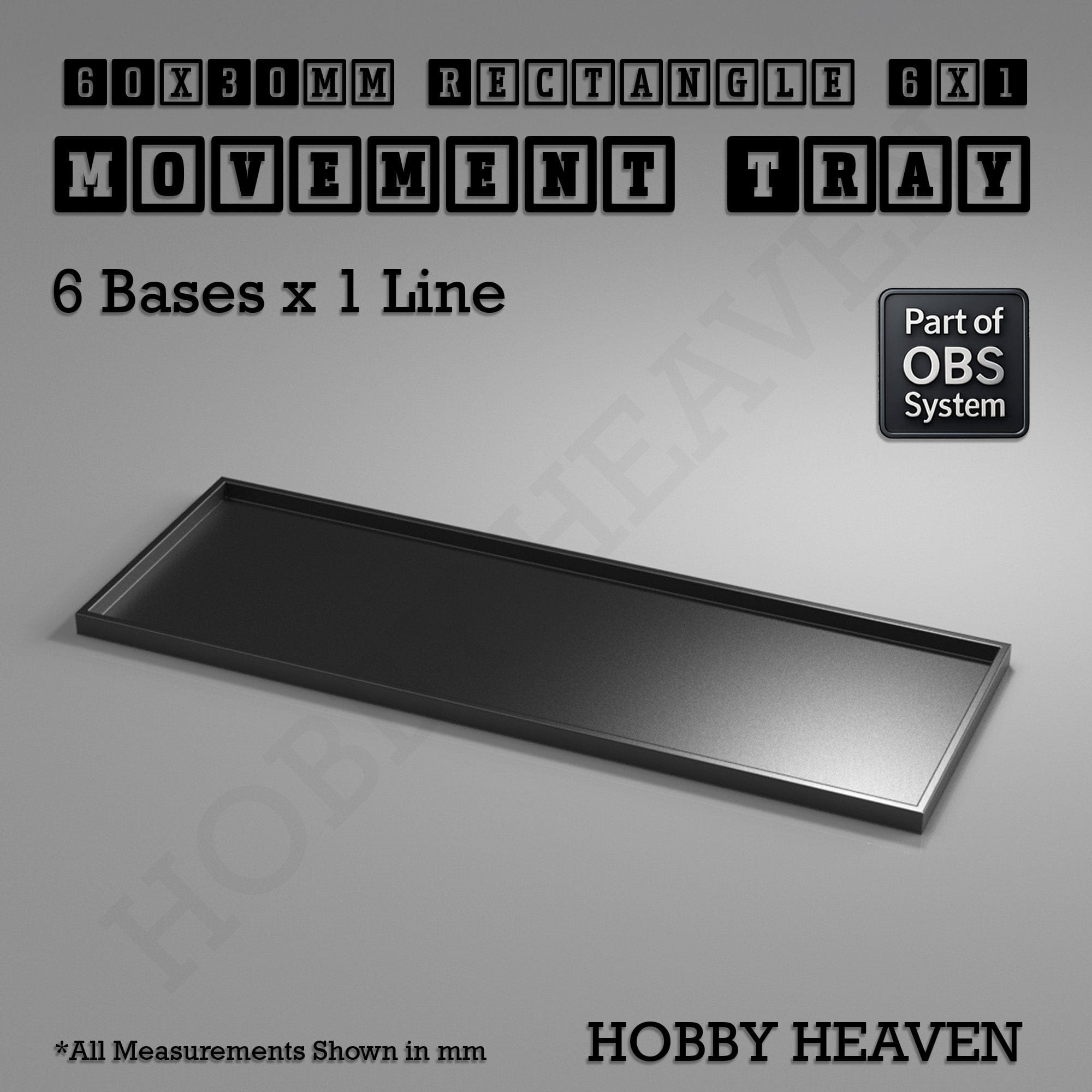 Movement Tray Rectangle Movement Trays | Cavalry & Monsters | 50×25-100×60mm | OBS System
