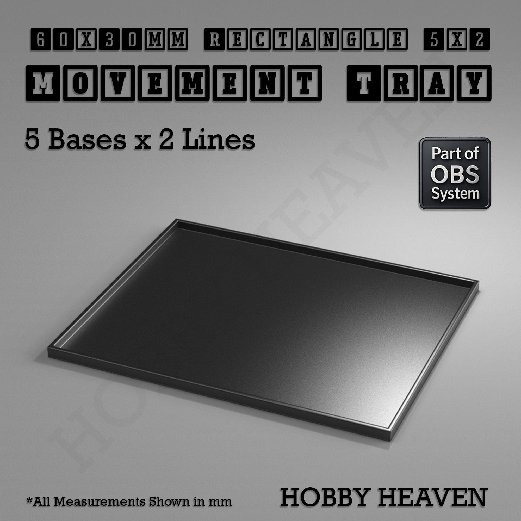 Movement Tray Rectangle Movement Trays | Cavalry & Monsters | 50×25-100×60mm | OBS System