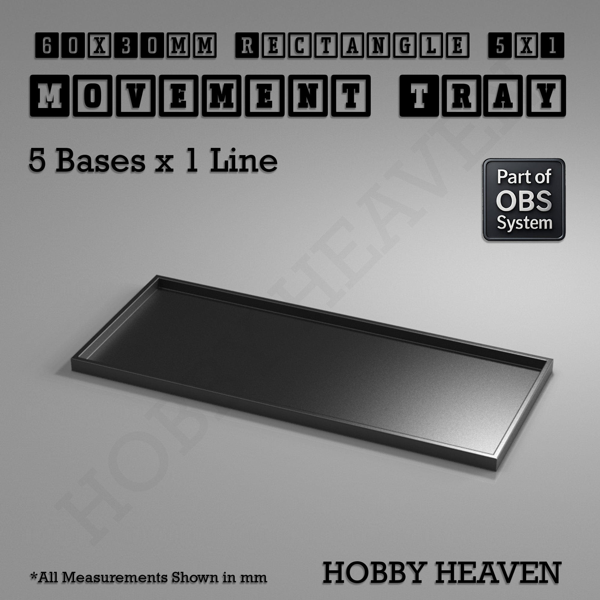Movement Tray Rectangle Movement Trays | Cavalry & Monsters | 50×25-100×60mm | OBS System