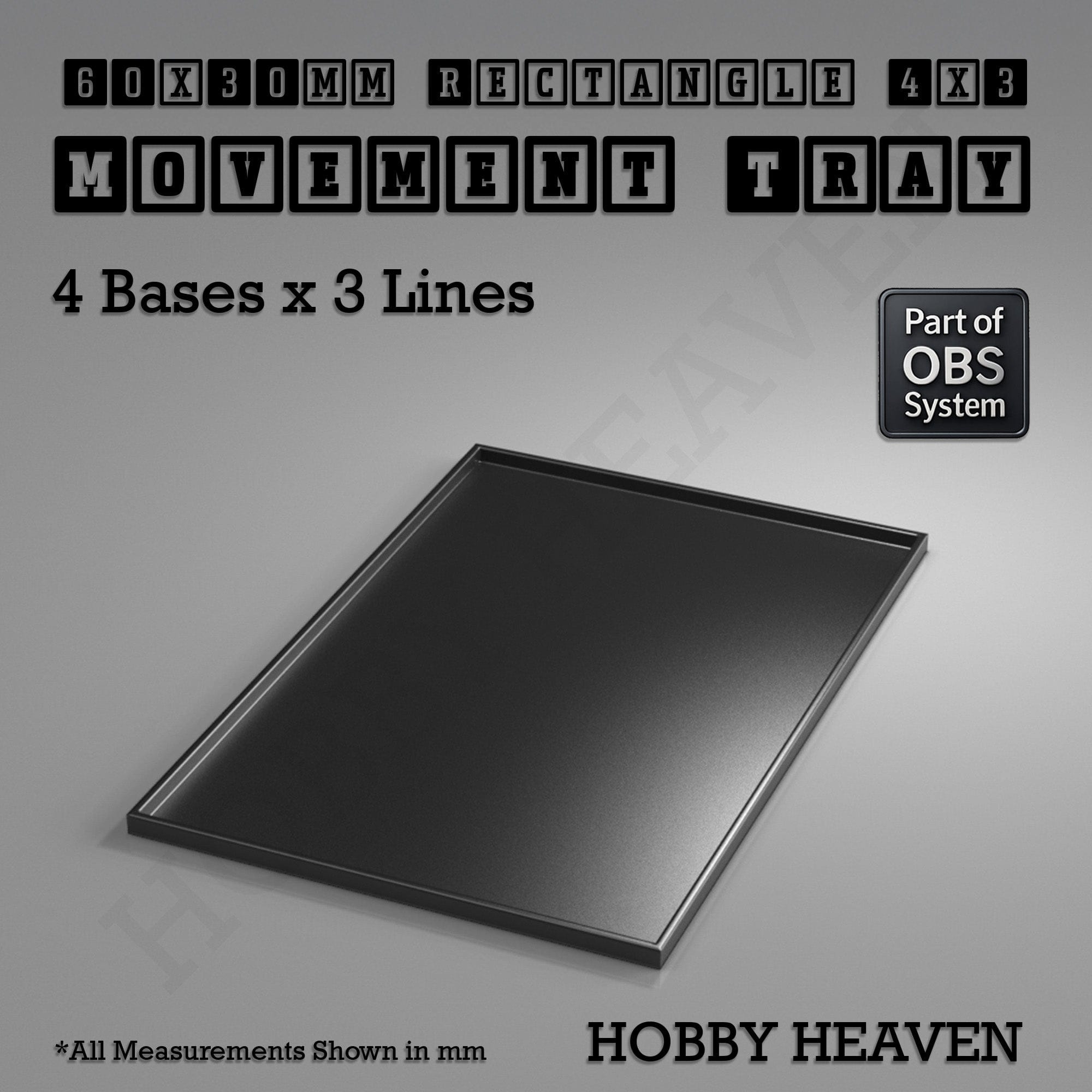 Movement Tray Rectangle Movement Trays | Cavalry & Monsters | 50×25-100×60mm | OBS System