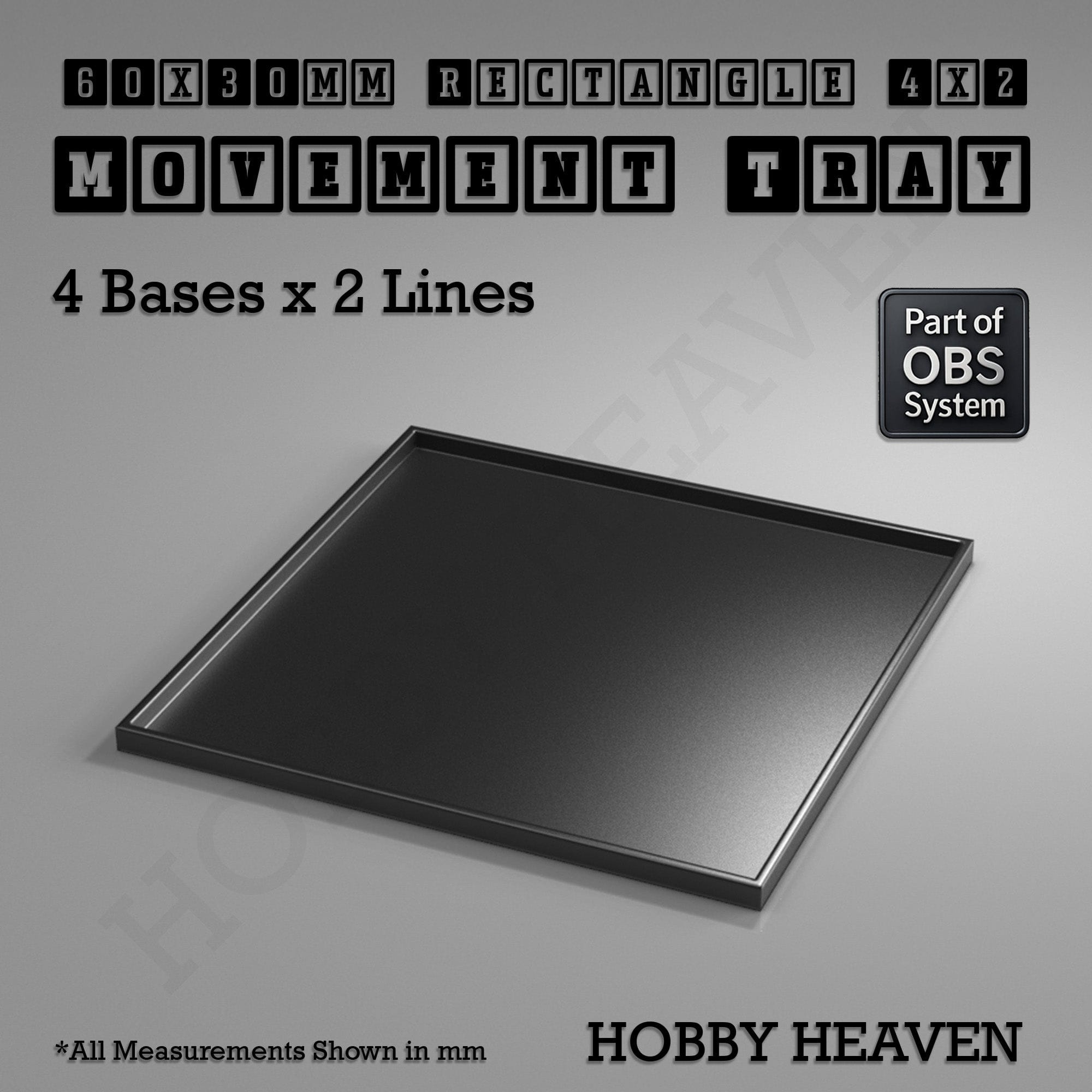 Movement Tray Rectangle Movement Trays | Cavalry & Monsters | 50×25-100×60mm | OBS System