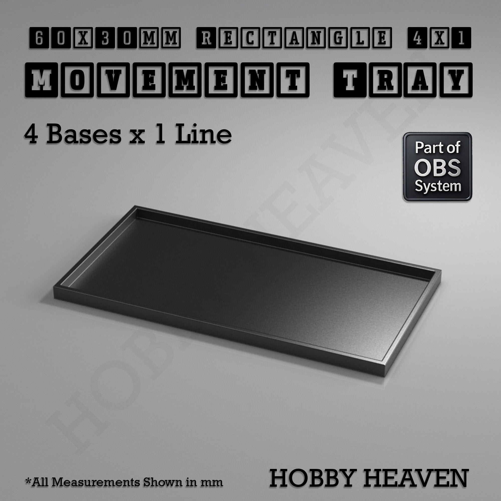 Movement Tray Rectangle Movement Trays | Cavalry & Monsters | 50×25-100×60mm | OBS System