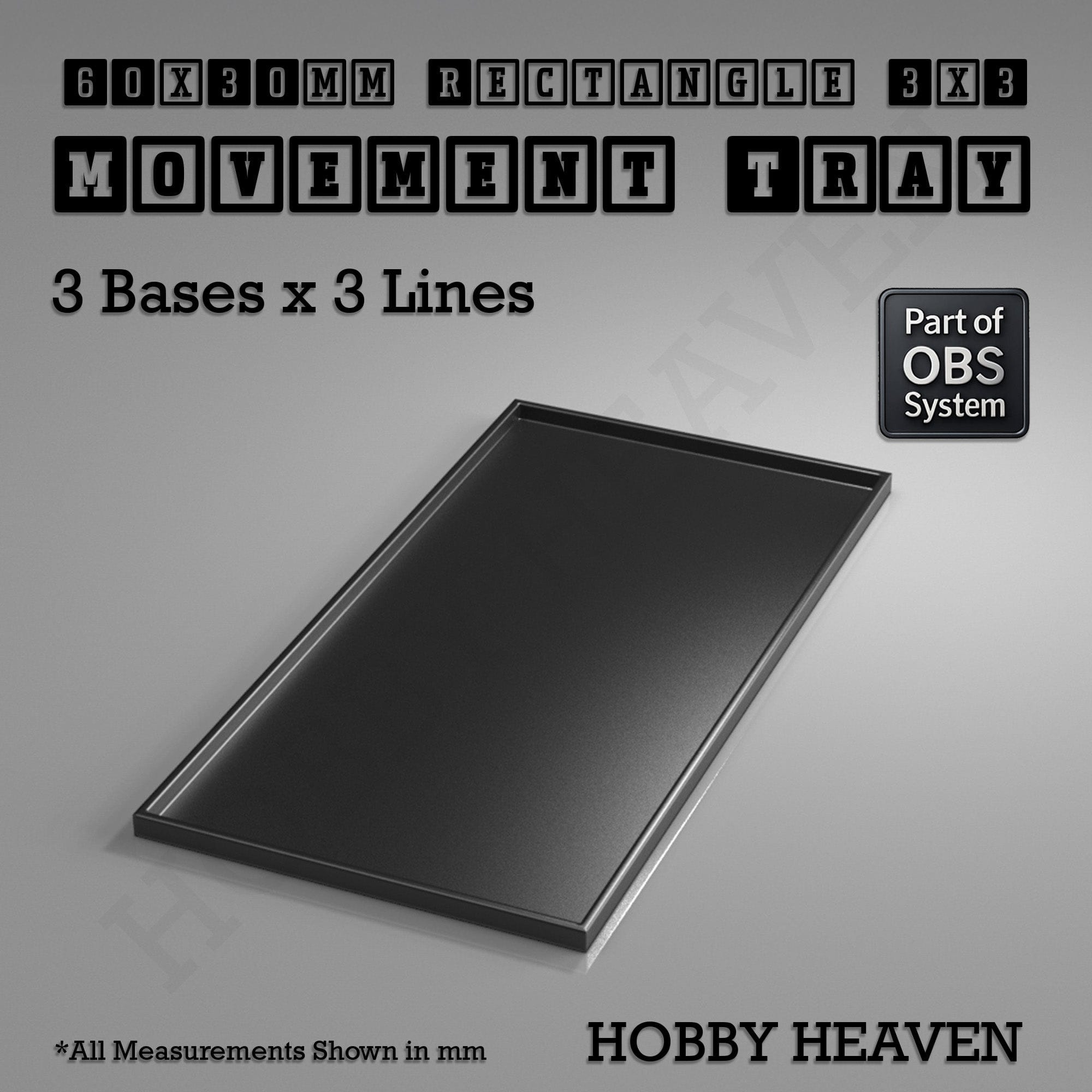 Movement Tray Rectangle Movement Trays | Cavalry & Monsters | 50×25-100×60mm | OBS System