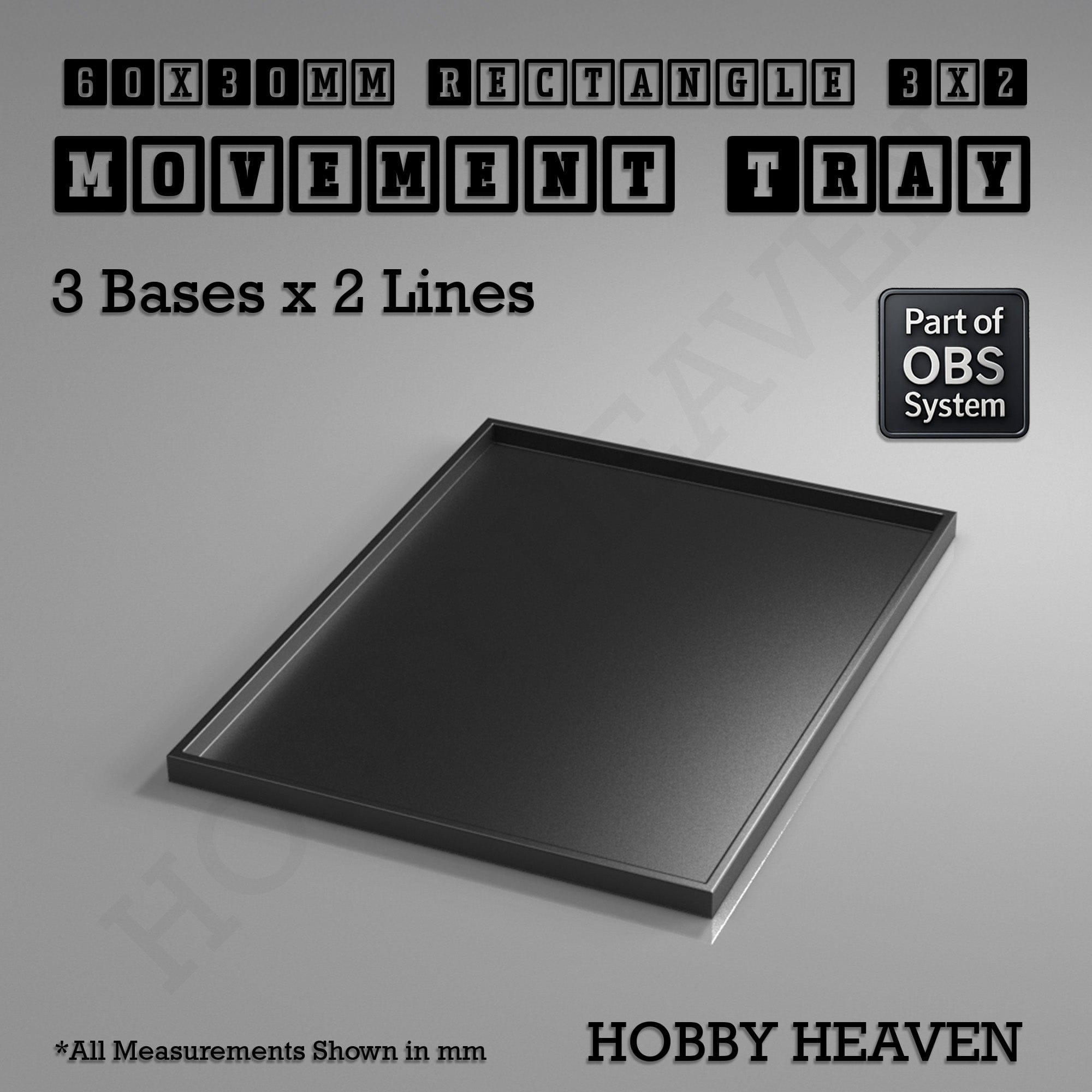 Movement Tray Rectangle Movement Trays | Cavalry & Monsters | 50×25-100×60mm | OBS System