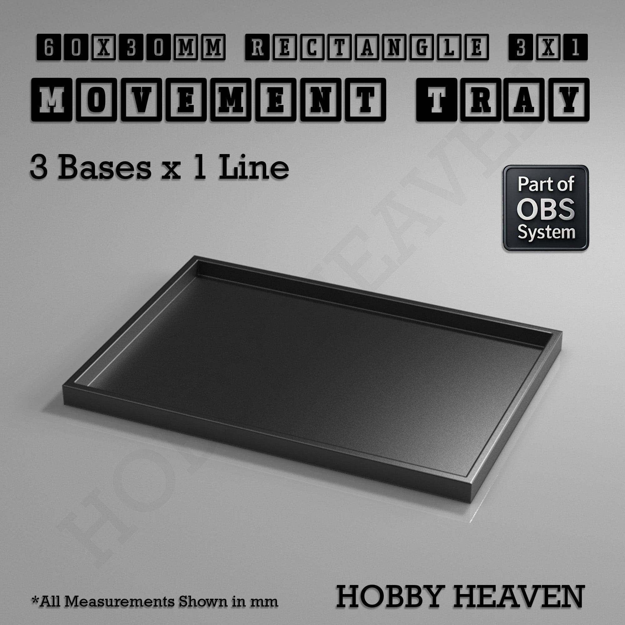 Movement Tray Rectangle Movement Trays | Cavalry & Monsters | 50×25-100×60mm | OBS System