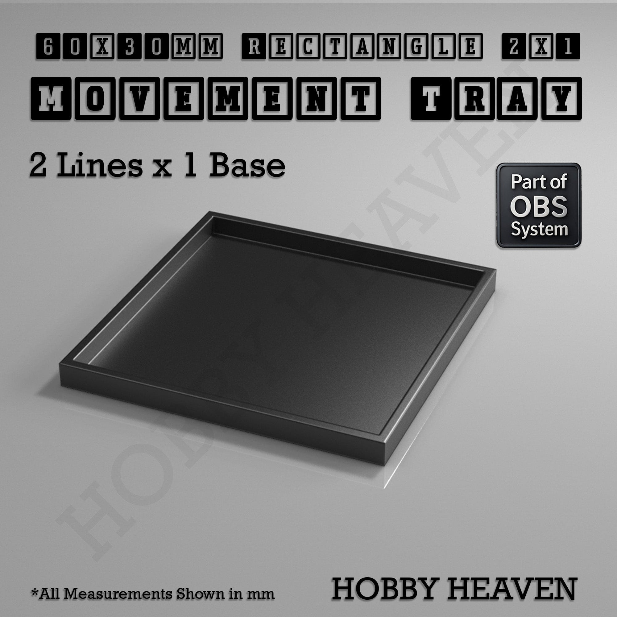Movement Tray Rectangle Movement Trays | Cavalry & Monsters | 50×25-100×60mm | OBS System