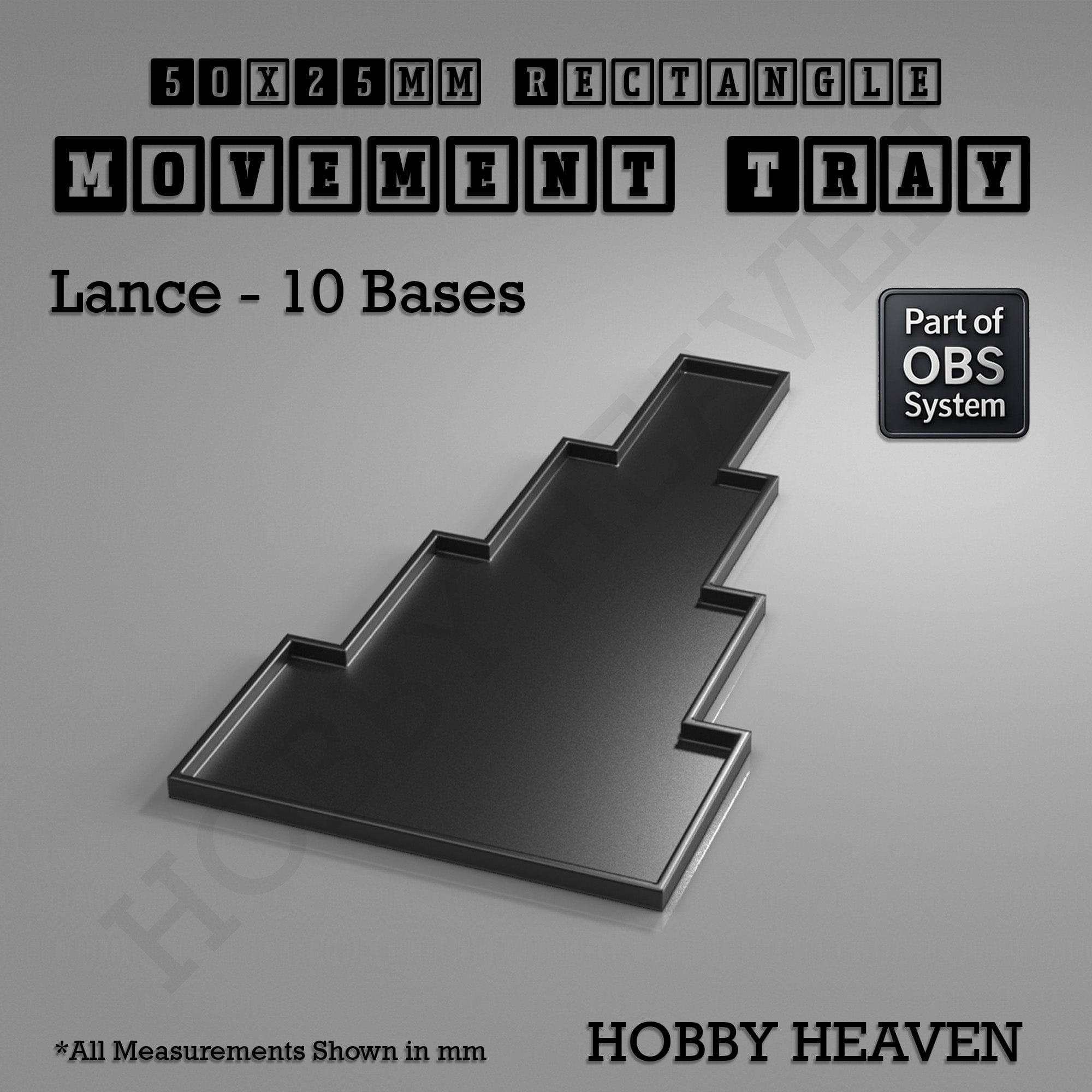 Movement Tray Rectangle Movement Trays | Cavalry & Monsters | 50×25-100×60mm | OBS System