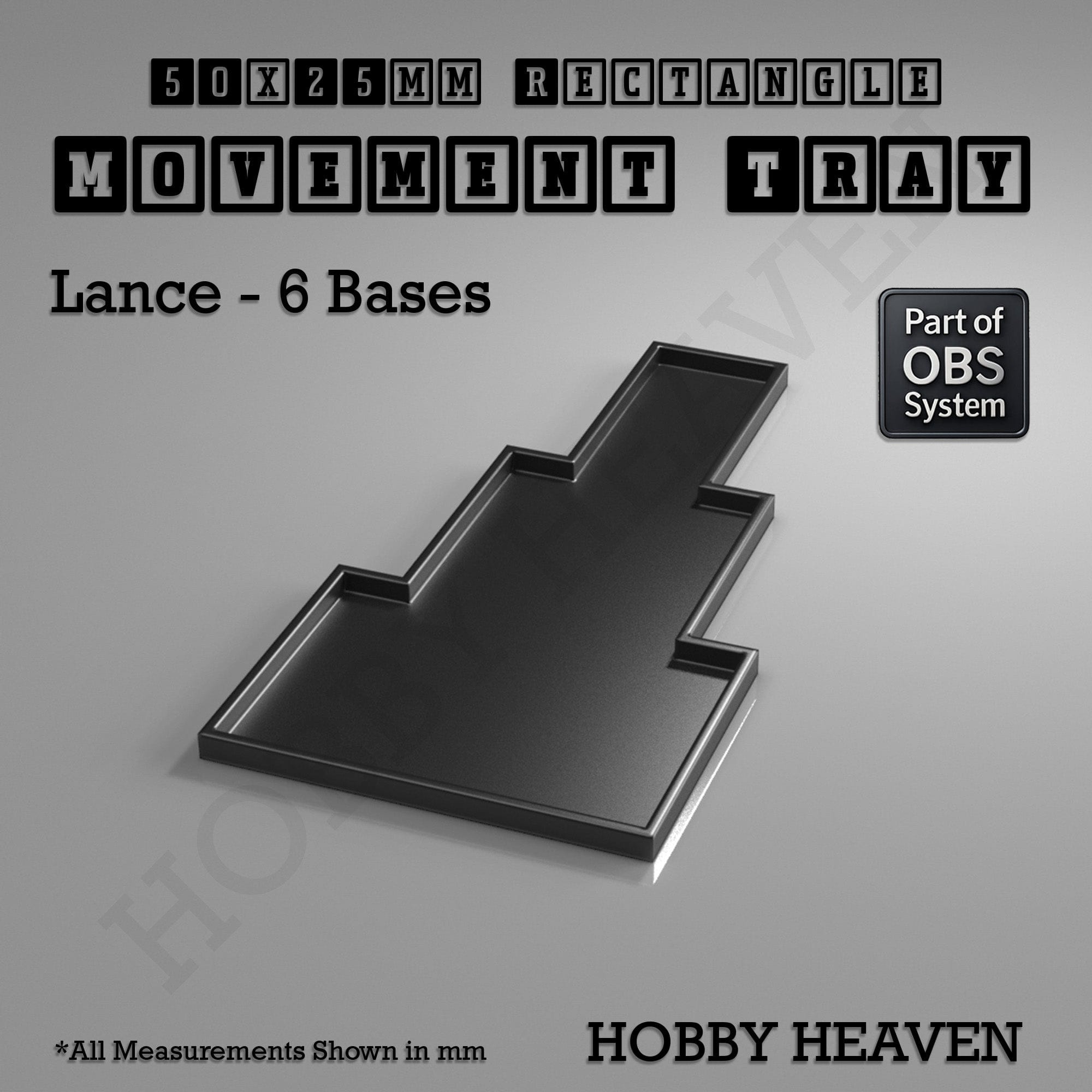 Movement Tray Rectangle Movement Trays | Cavalry & Monsters | 50×25-100×60mm | OBS System