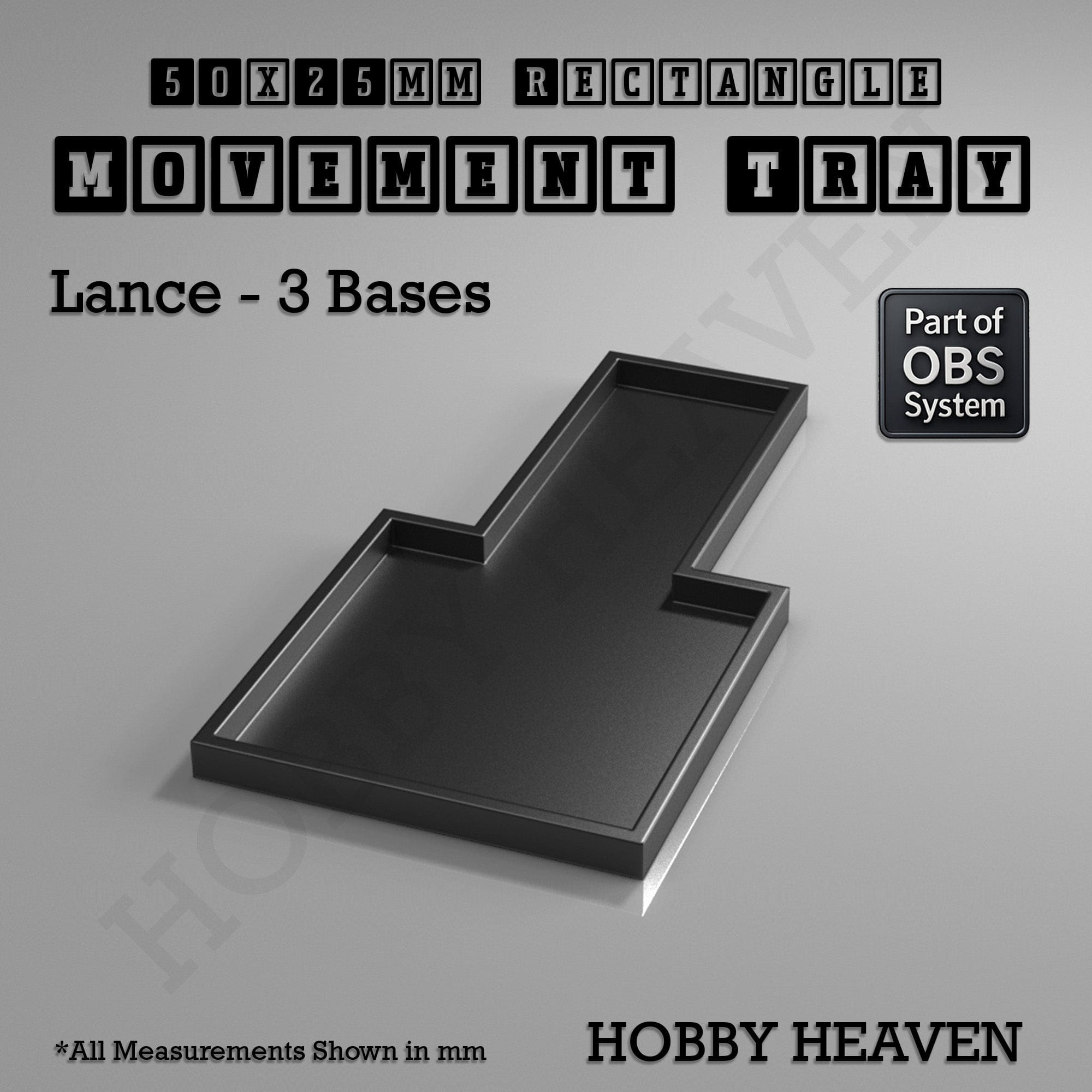 Movement Tray Rectangle Movement Trays | Cavalry & Monsters | 50×25-100×60mm | OBS System
