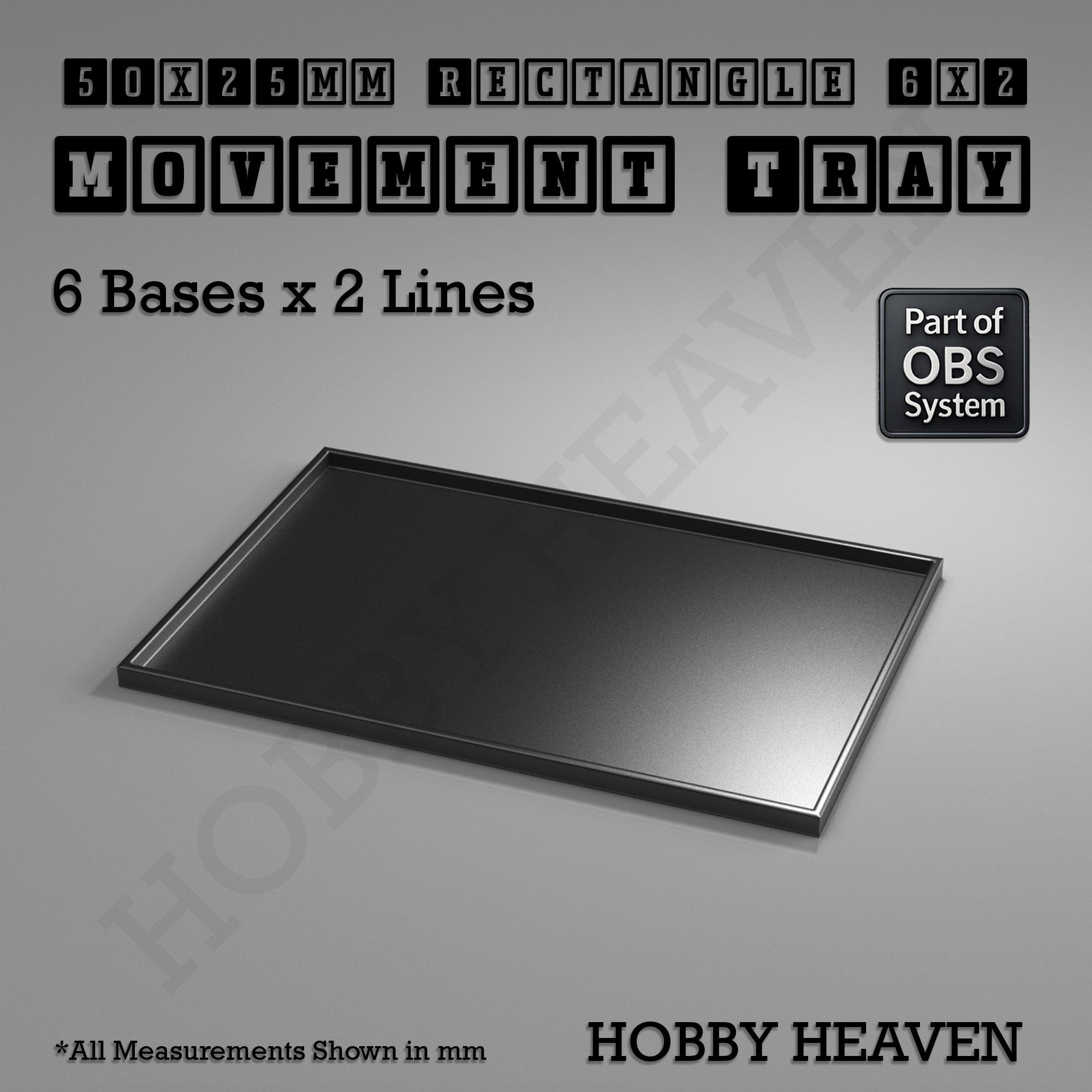 Movement Tray Rectangle Movement Trays | Cavalry & Monsters | 50×25-100×60mm | OBS System