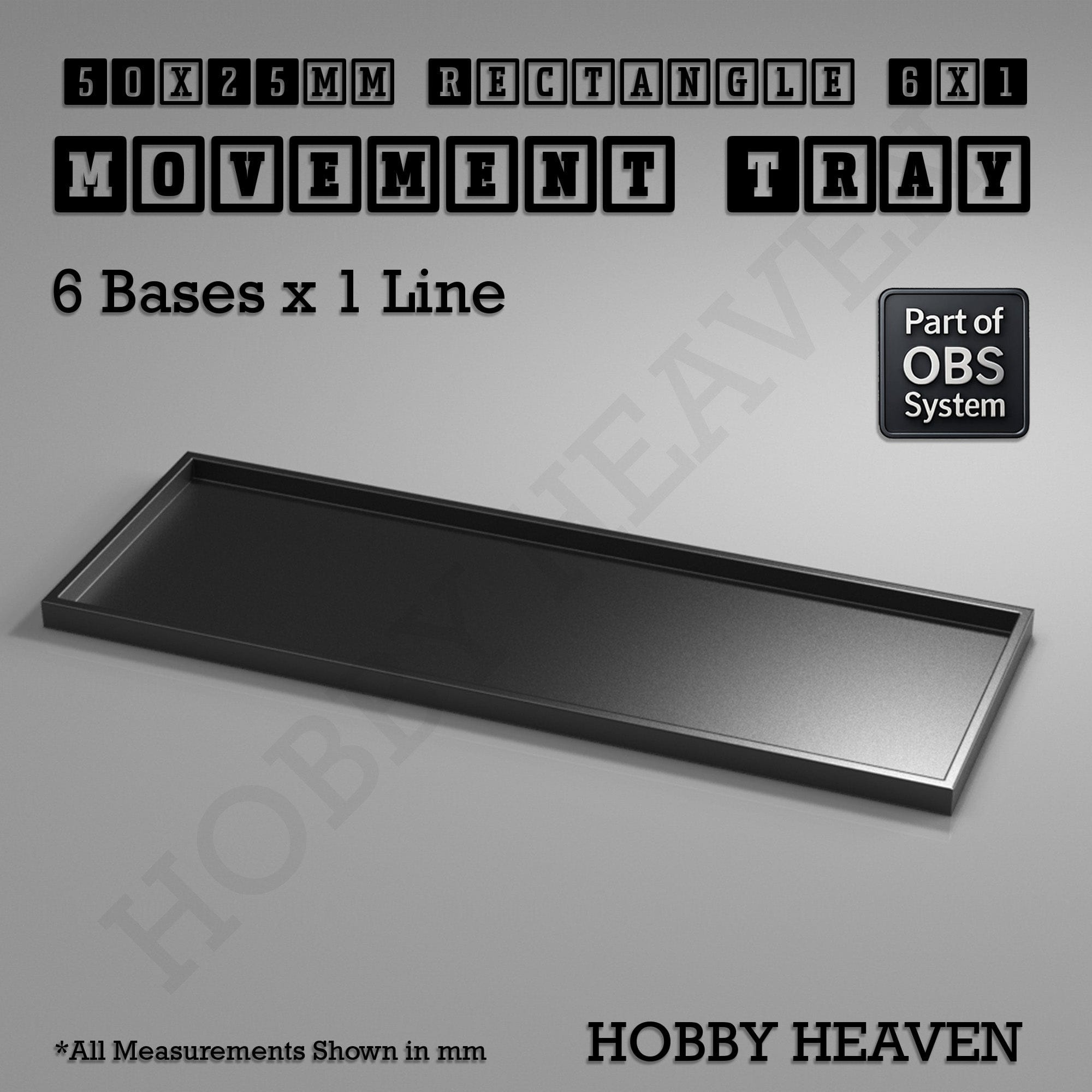 Movement Tray Rectangle Movement Trays | Cavalry & Monsters | 50×25-100×60mm | OBS System
