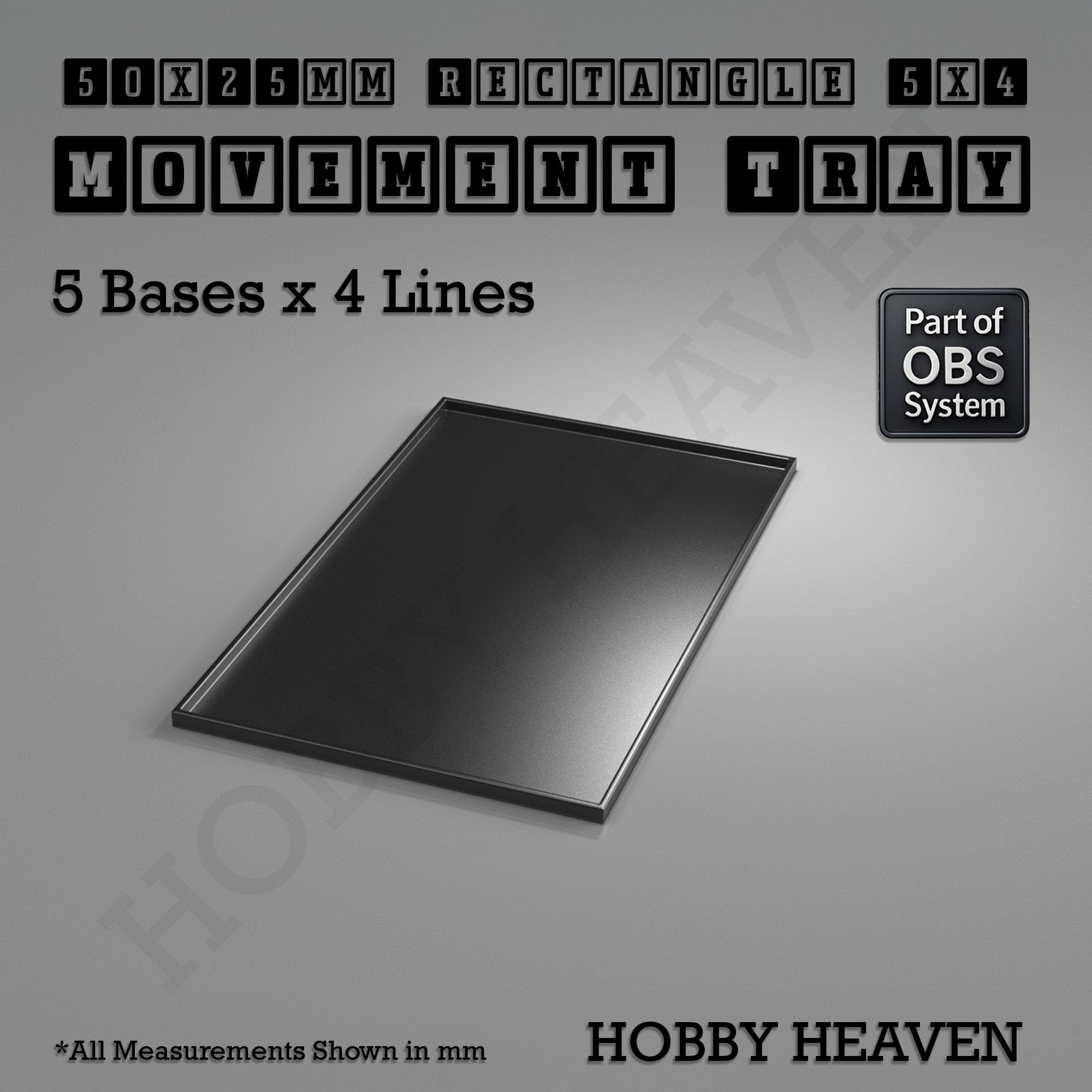 Movement Tray Rectangle Movement Trays | Cavalry & Monsters | 50×25-100×60mm | OBS System