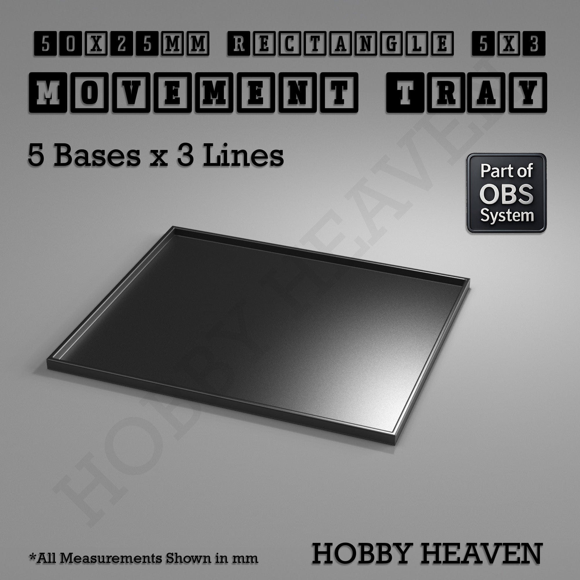 Movement Tray Rectangle Movement Trays | Cavalry & Monsters | 50×25-100×60mm | OBS System