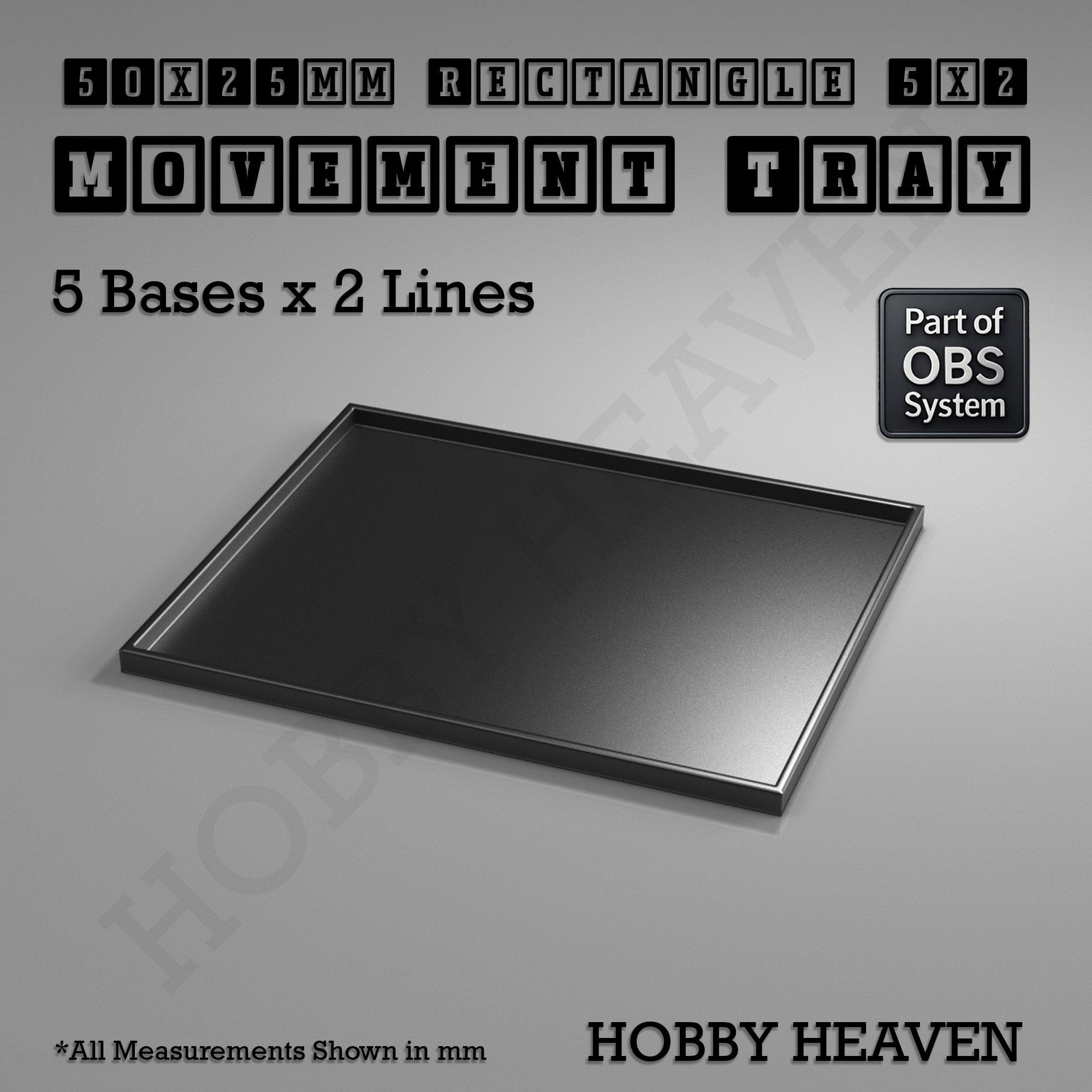 Movement Tray Rectangle Movement Trays | Cavalry & Monsters | 50×25-100×60mm | OBS System