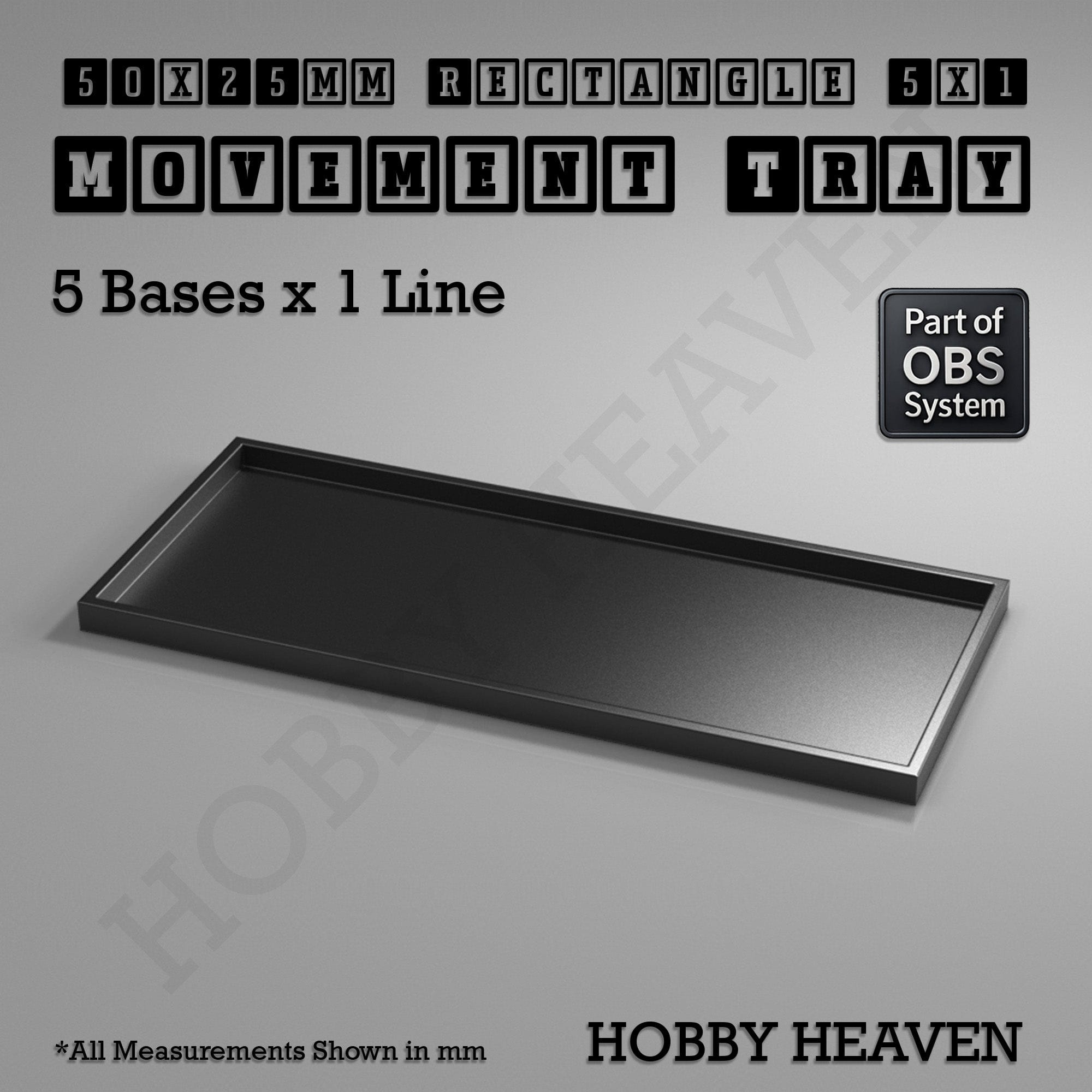Movement Tray Rectangle Movement Trays | Cavalry & Monsters | 50×25-100×60mm | OBS System