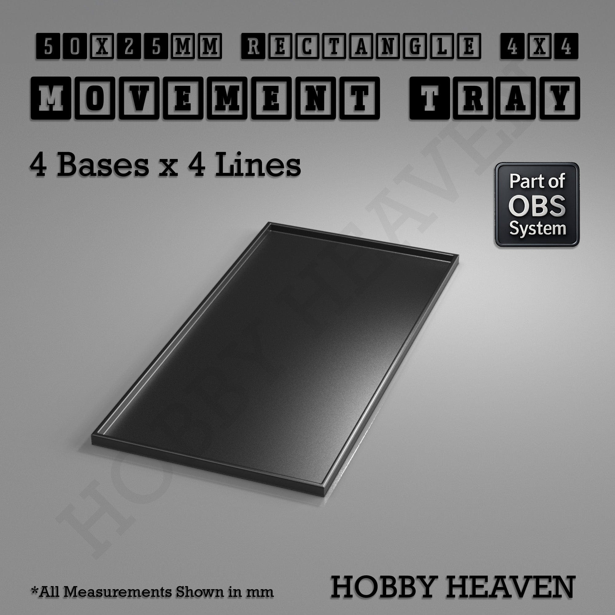 Movement Tray Rectangle Movement Trays | Cavalry & Monsters | 50×25-100×60mm | OBS System