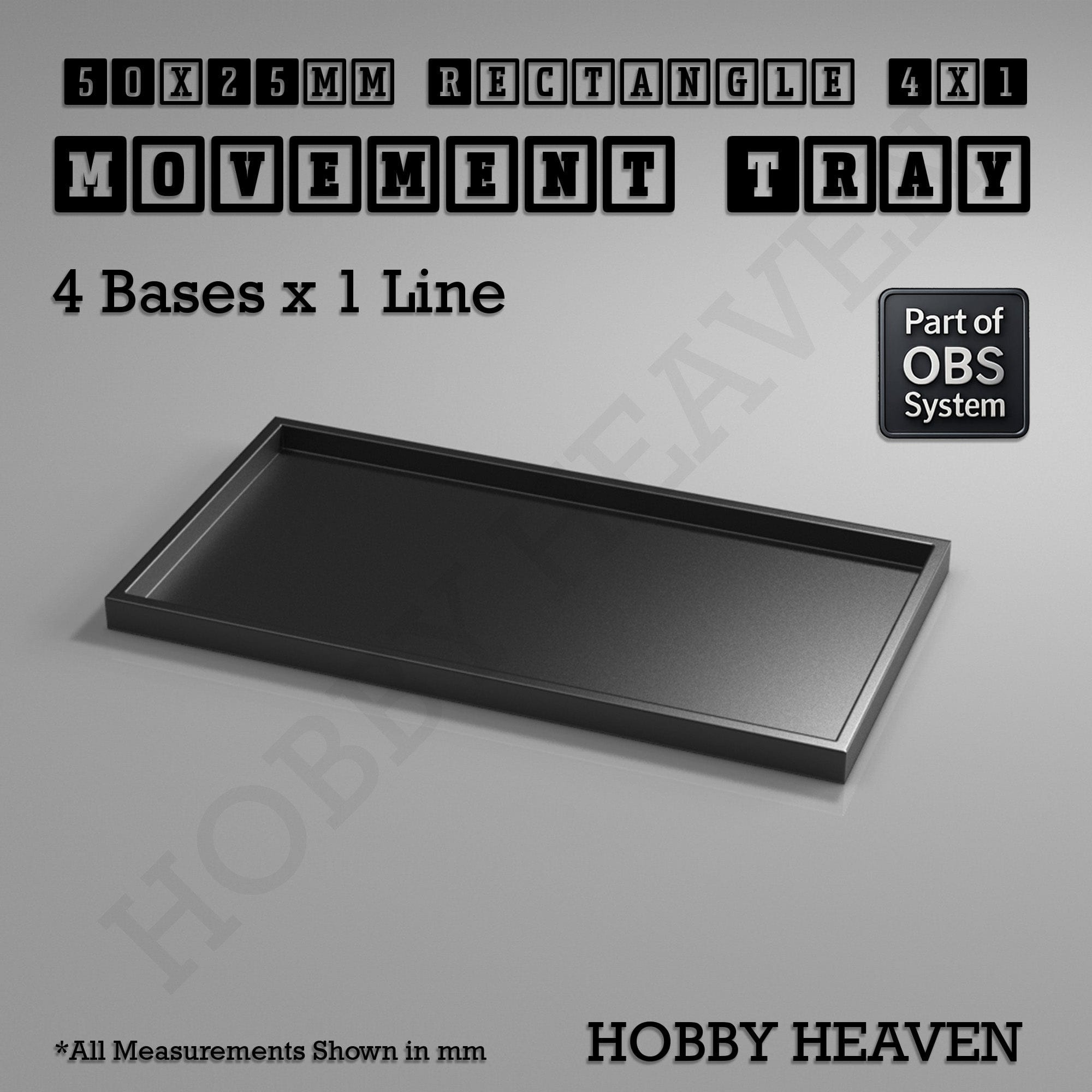 Movement Tray Rectangle Movement Trays | Cavalry & Monsters | 50×25-100×60mm | OBS System