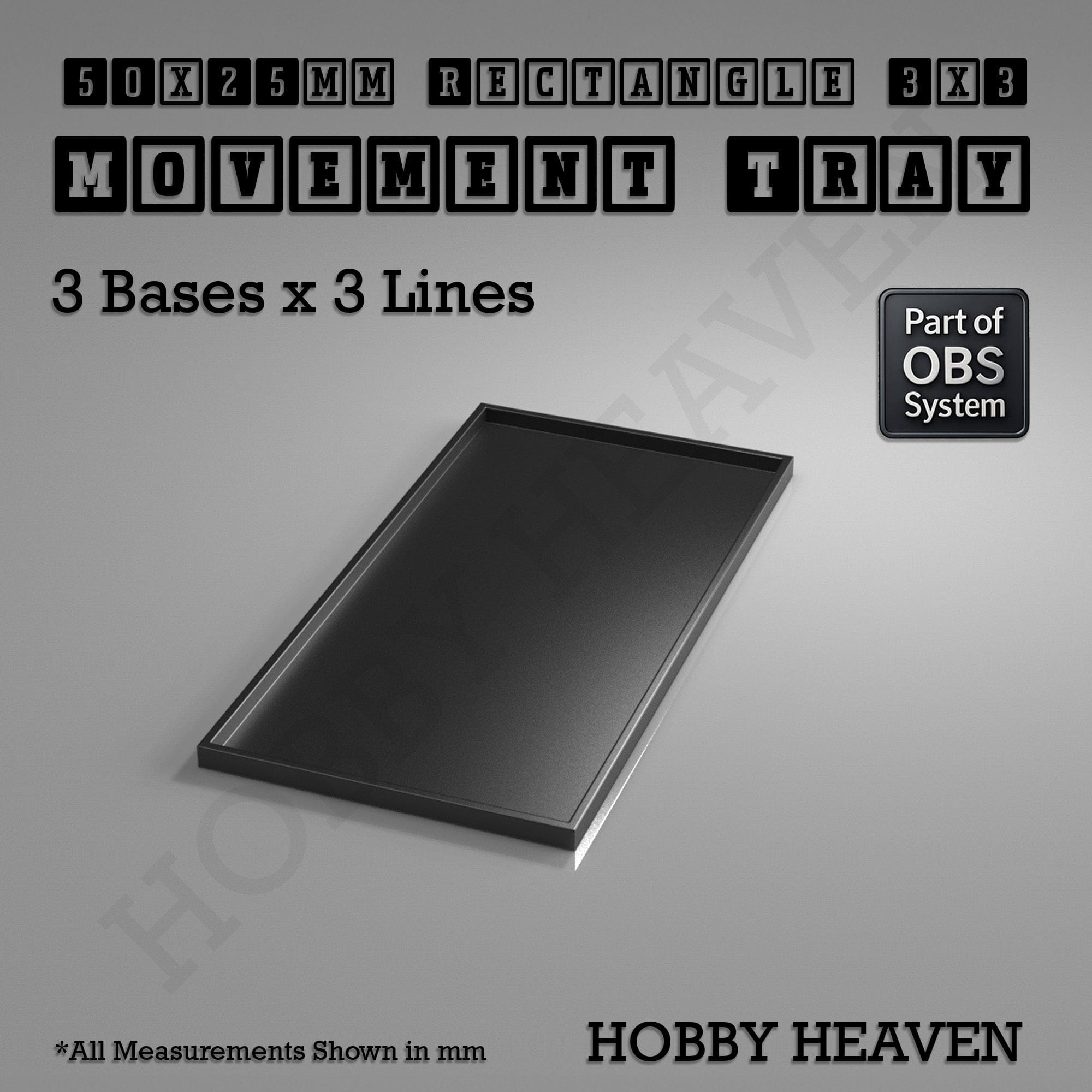 Movement Tray Rectangle Movement Trays | Cavalry & Monsters | 50×25-100×60mm | OBS System