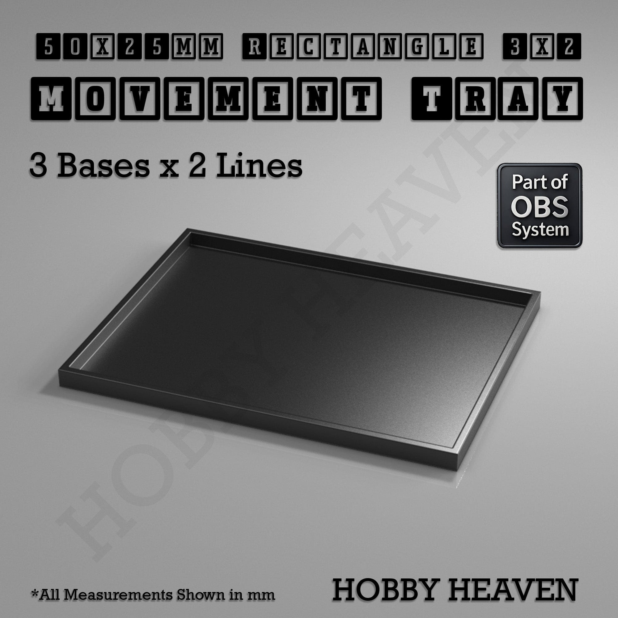 Movement Tray Rectangle Movement Trays | Cavalry & Monsters | 50×25-100×60mm | OBS System