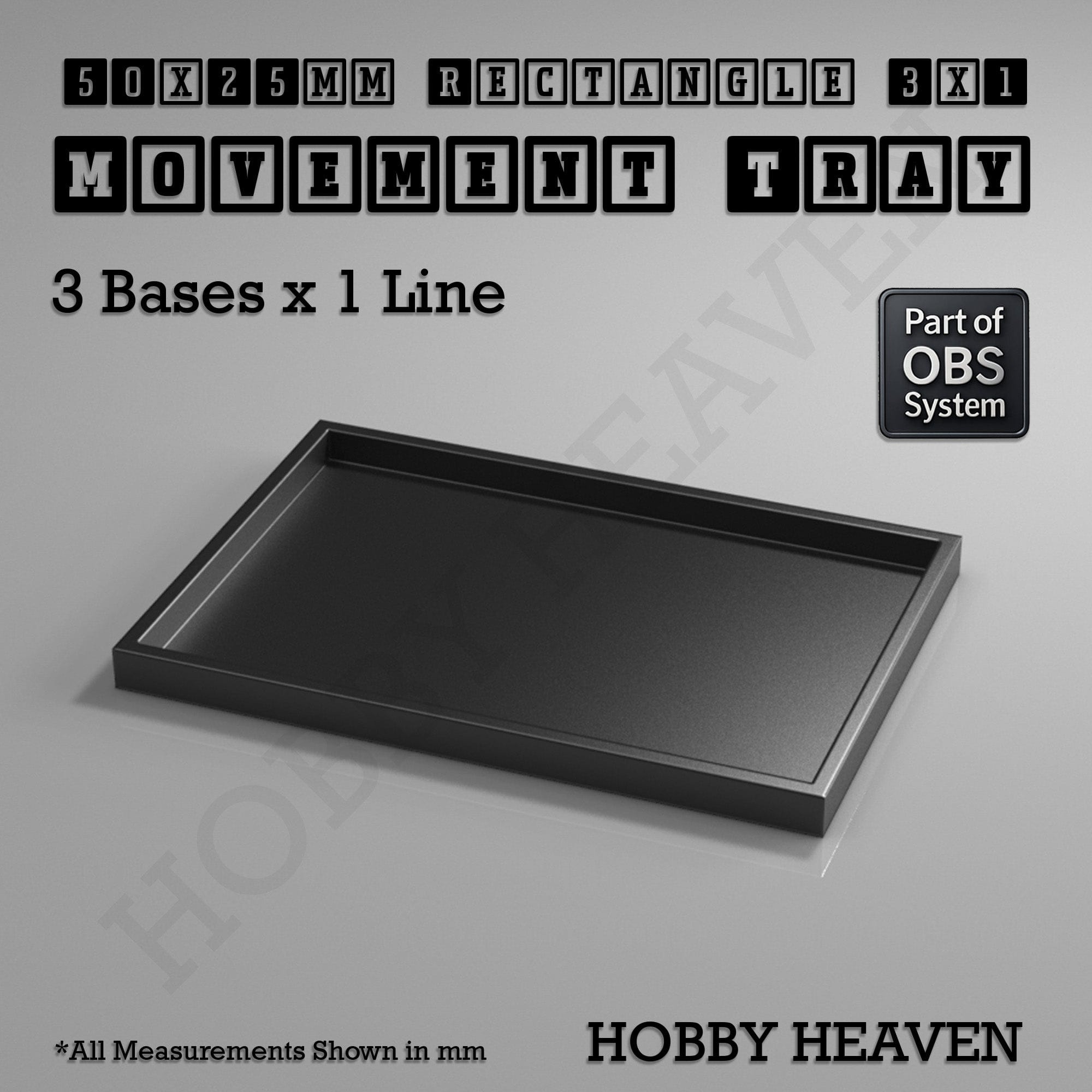Movement Tray Rectangle Movement Trays | Cavalry & Monsters | 50×25-100×60mm | OBS System