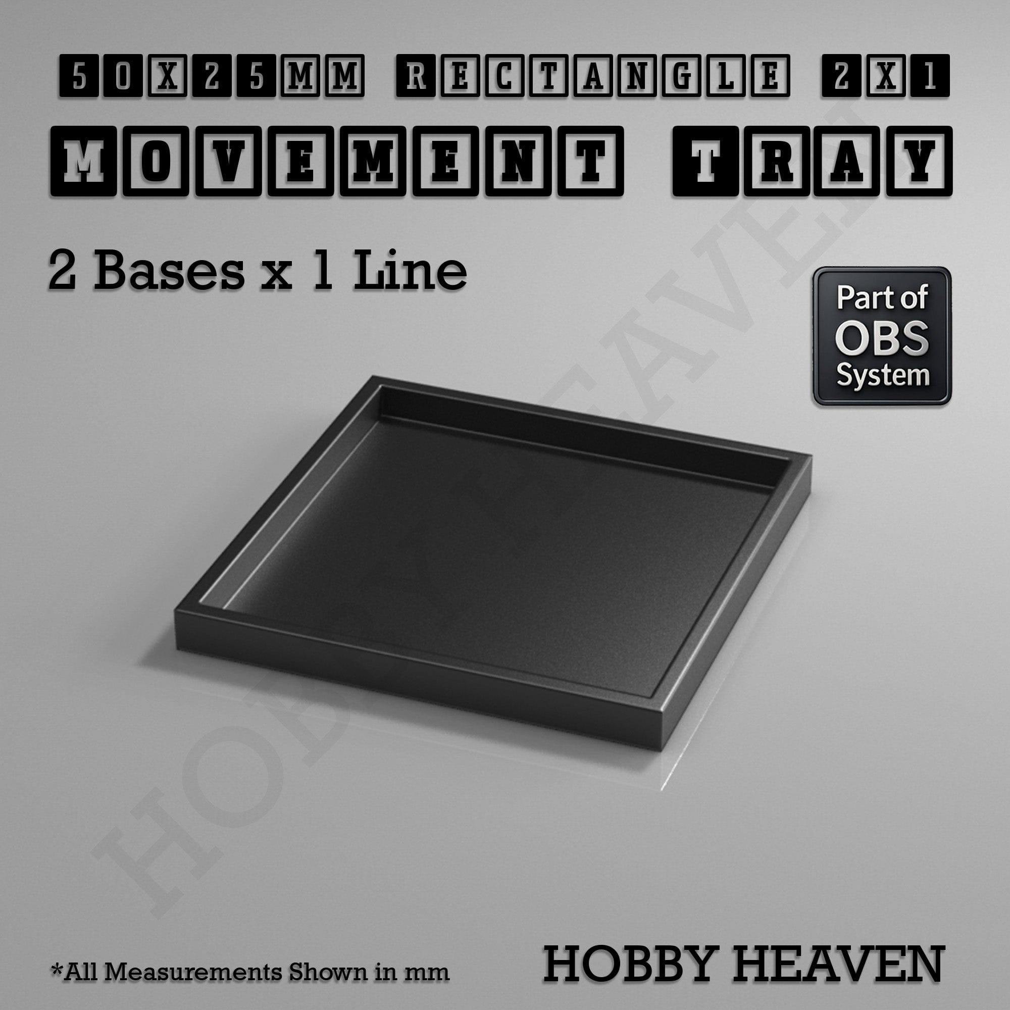 Movement Tray Rectangle Movement Trays | Cavalry & Monsters | 50×25-100×60mm | OBS System