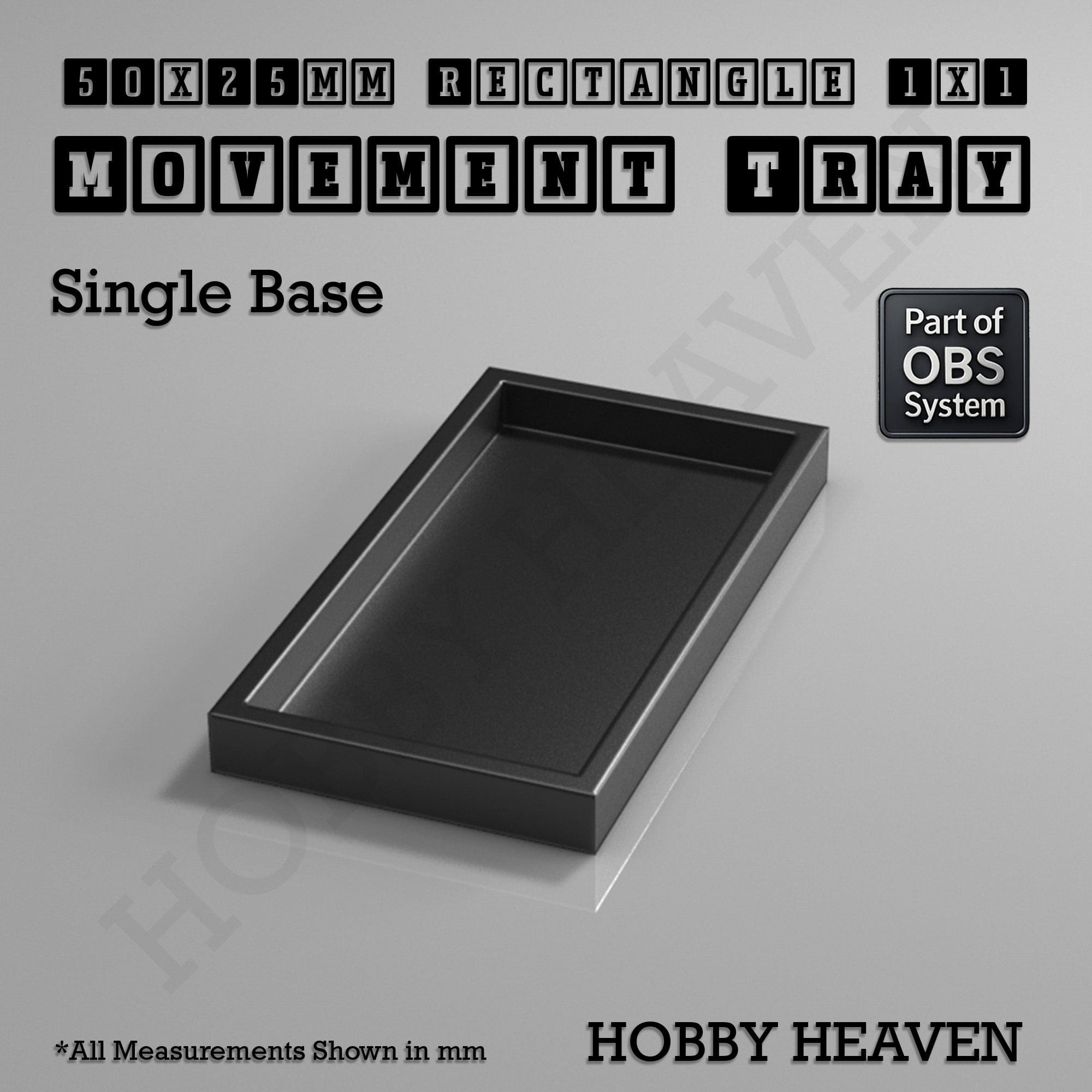 Movement Tray Rectangle Movement Trays | Cavalry & Monsters | 50×25-100×60mm | OBS System