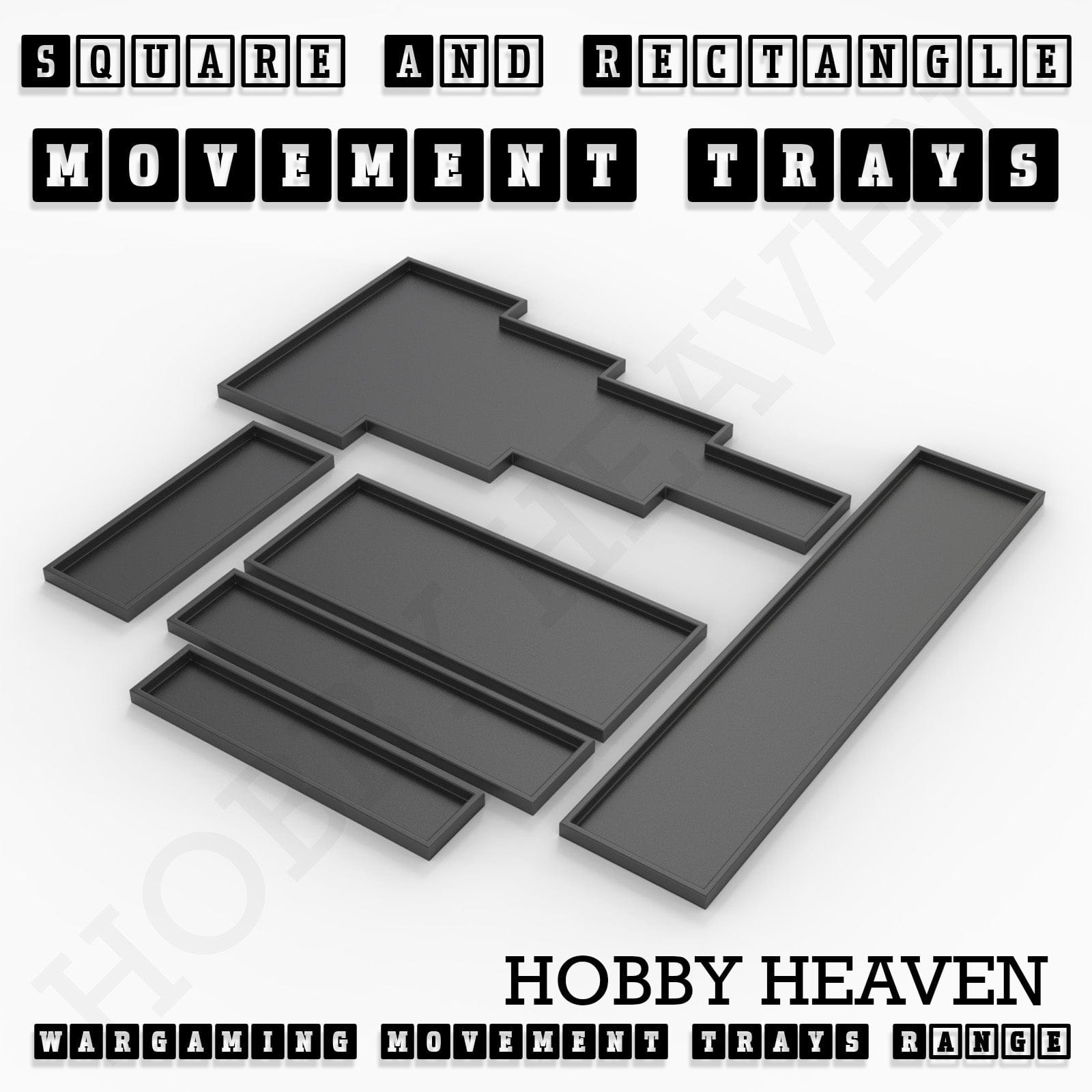 Movement Tray Rectangle Movement Trays | Cavalry & Monsters | 50×25-100×60mm | OBS System