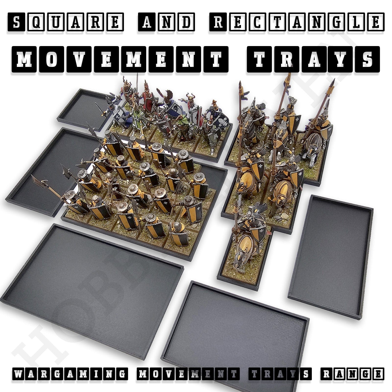 Movement Tray Rectangle Movement Trays | Cavalry & Monsters | 50×25-100×60mm | OBS System