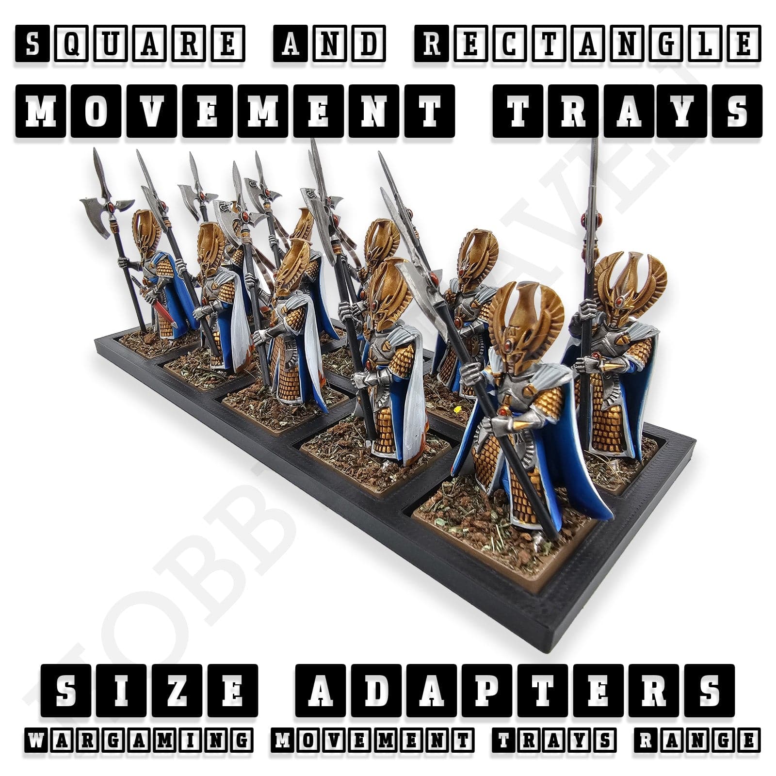 Movement Tray Square and Rectangle Movement Trays Adapters for Tabletop Games