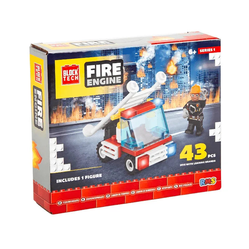 PoundFun Building Toys Block Tech Fire Engine Set