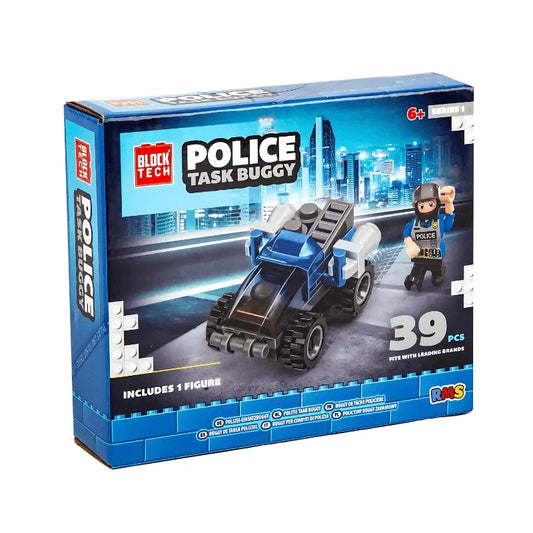 PoundFun Building Toys Block Tech Police Task Buggy Set