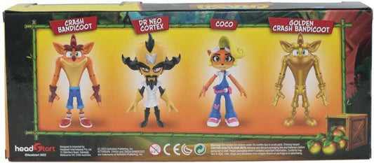 Purple Anime Action figure CRASH BANDICOOT FIGURES 4 PACK