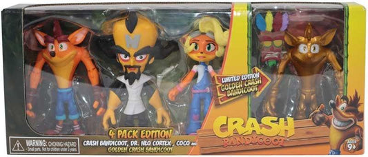Purple Anime Action figure CRASH BANDICOOT FIGURES 4 PACK
