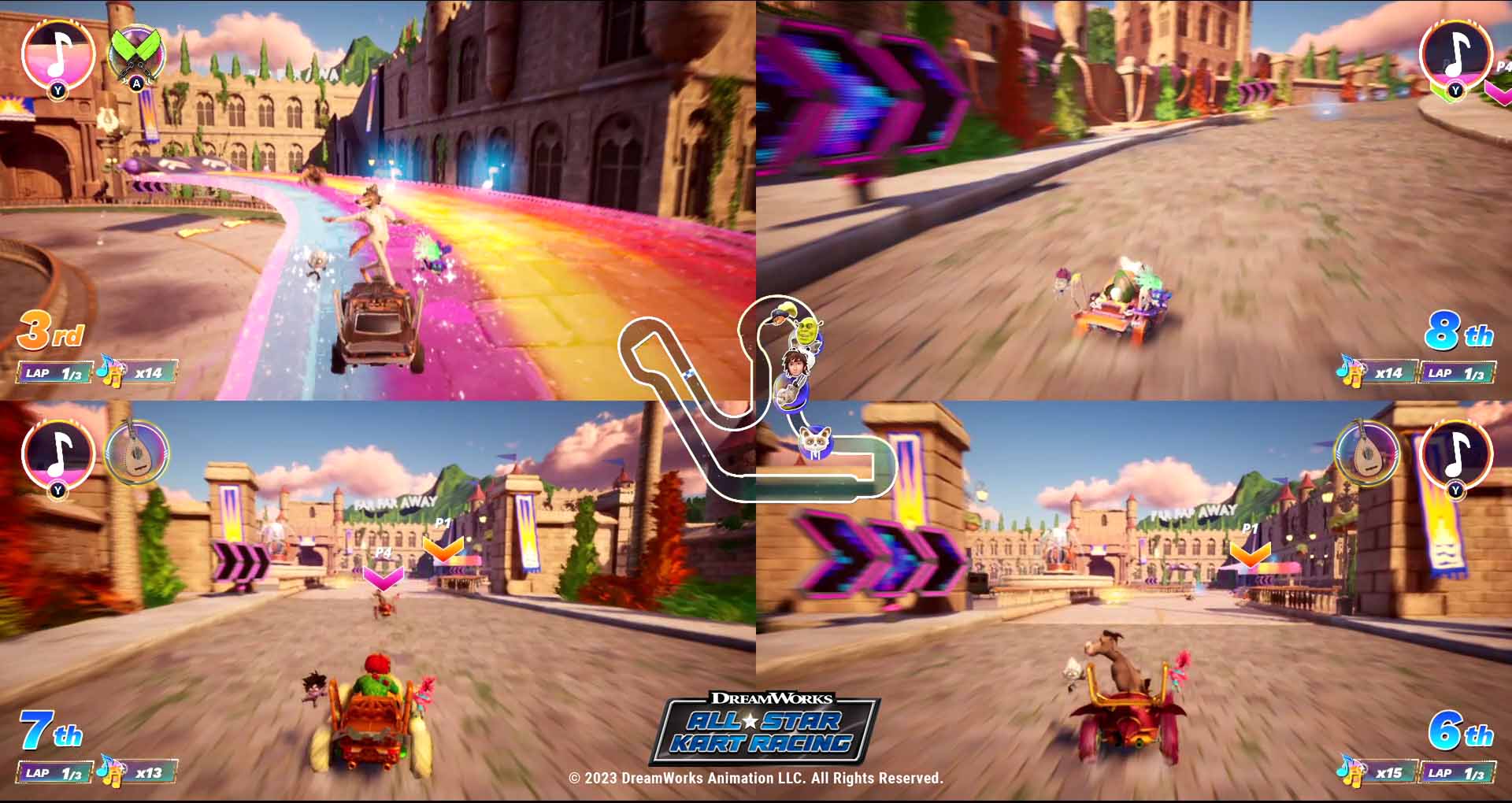 Purple Anime Video Game dreamworks all star racing switch