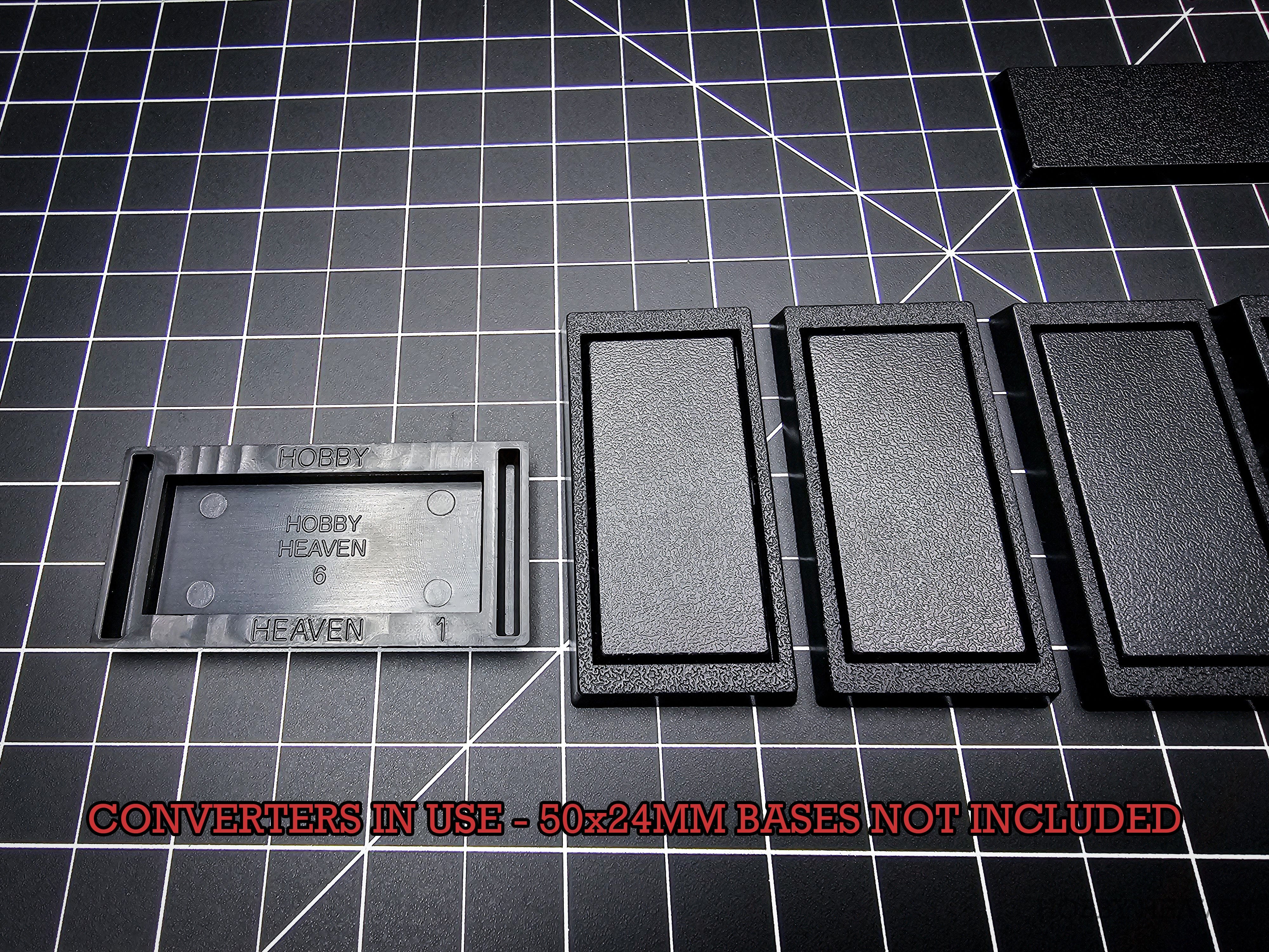 Base 50x24mm to 60x30mm Rectangle Bases Converters ABS Plastic