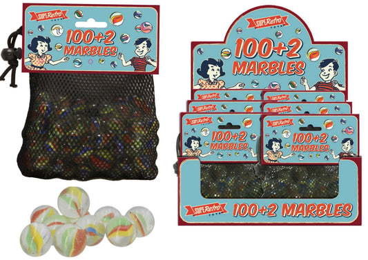 Rooleo 100+2 Marbles "Retro" In Net Bag