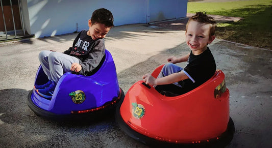 Rooleo Blue dinosaur adventure ride on bumper car