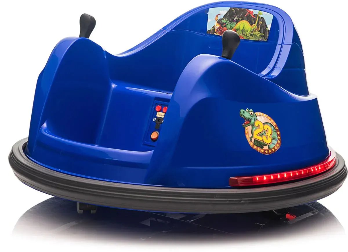 Rooleo Blue dinosaur adventure ride on bumper car
