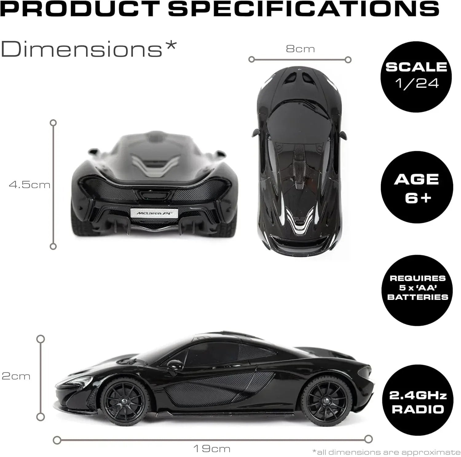 Rooleo Remote Control McLaren P1 | 1:24sc Model 27.145MHz