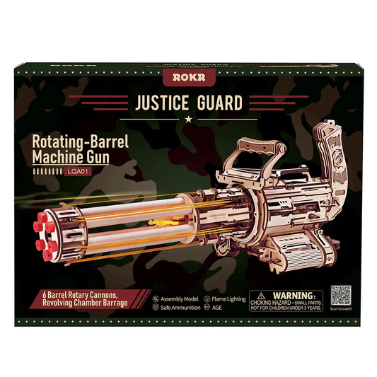 Rooleo Rotating-Barrel Machine Gun 3D Wooden Puzzle