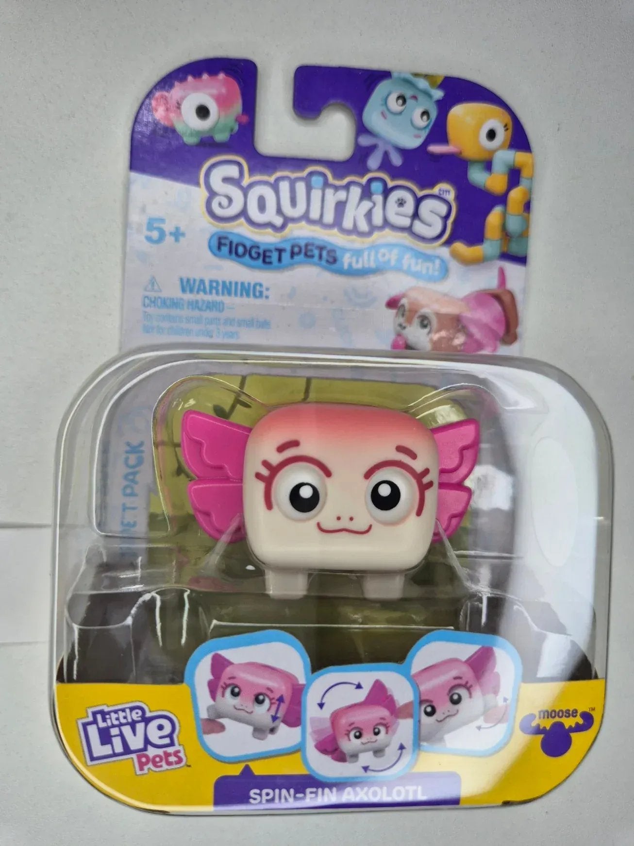 Rooleo Spin-Fin AXOLOTL - Pink White Little Live Pets Squirkies