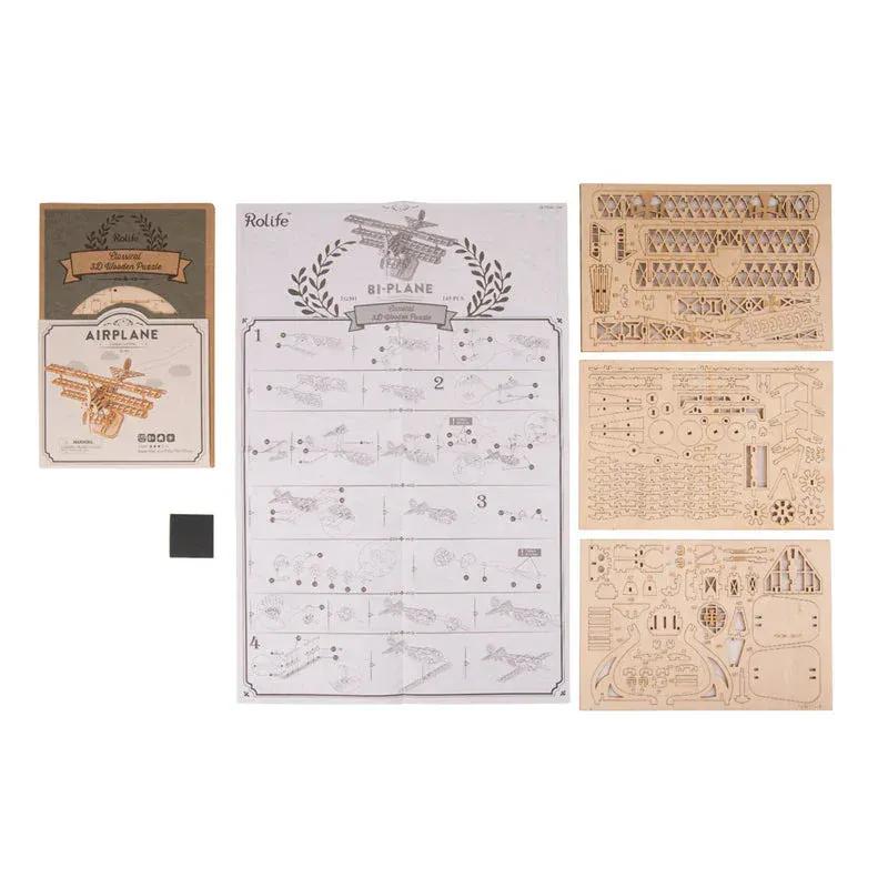 Snaps Airplane Bi-Plane TG301 3D Wooden Puzzle