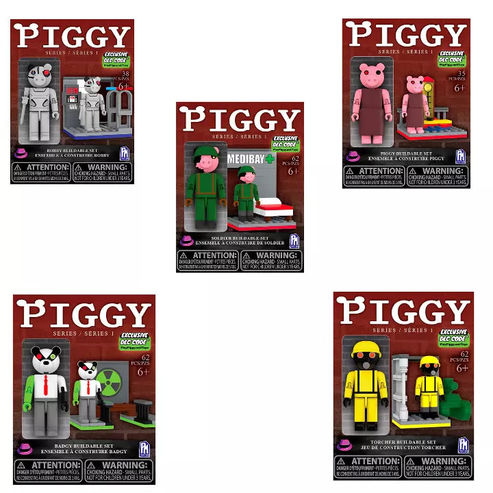 Snaps All 5 Characters Piggy Series 1 Buildable Construction Sets