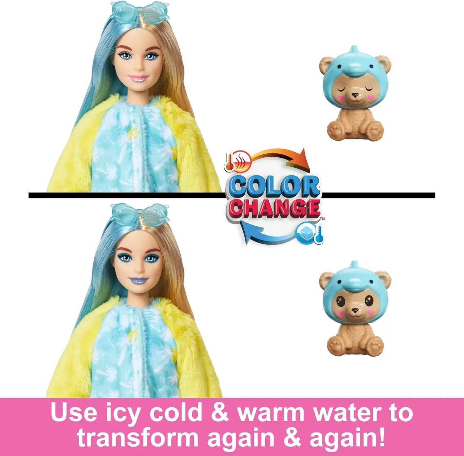 Snaps Barbie Cutie Reveal Teddy Bear as Dolphin