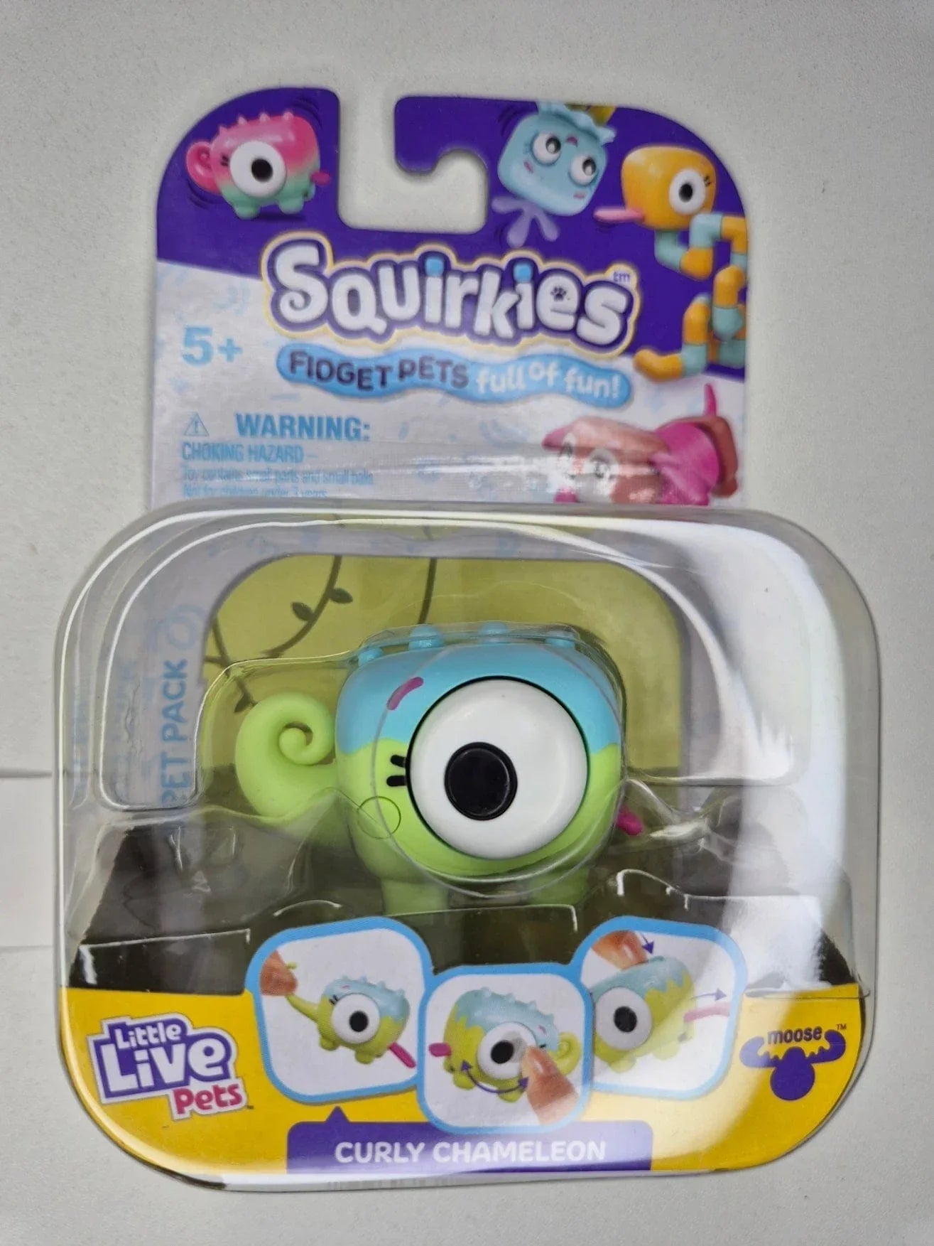 Snaps Curly CHAMELEON - Blue Green Little Live Pets Squirkies