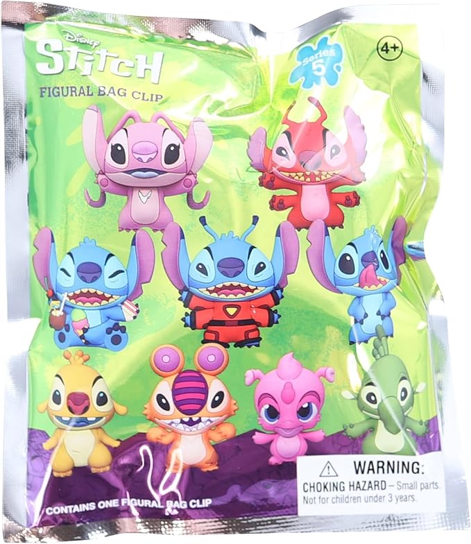 Snaps Disney Stitch Series 5 -3D Figural Foam Bag Clip Keychain