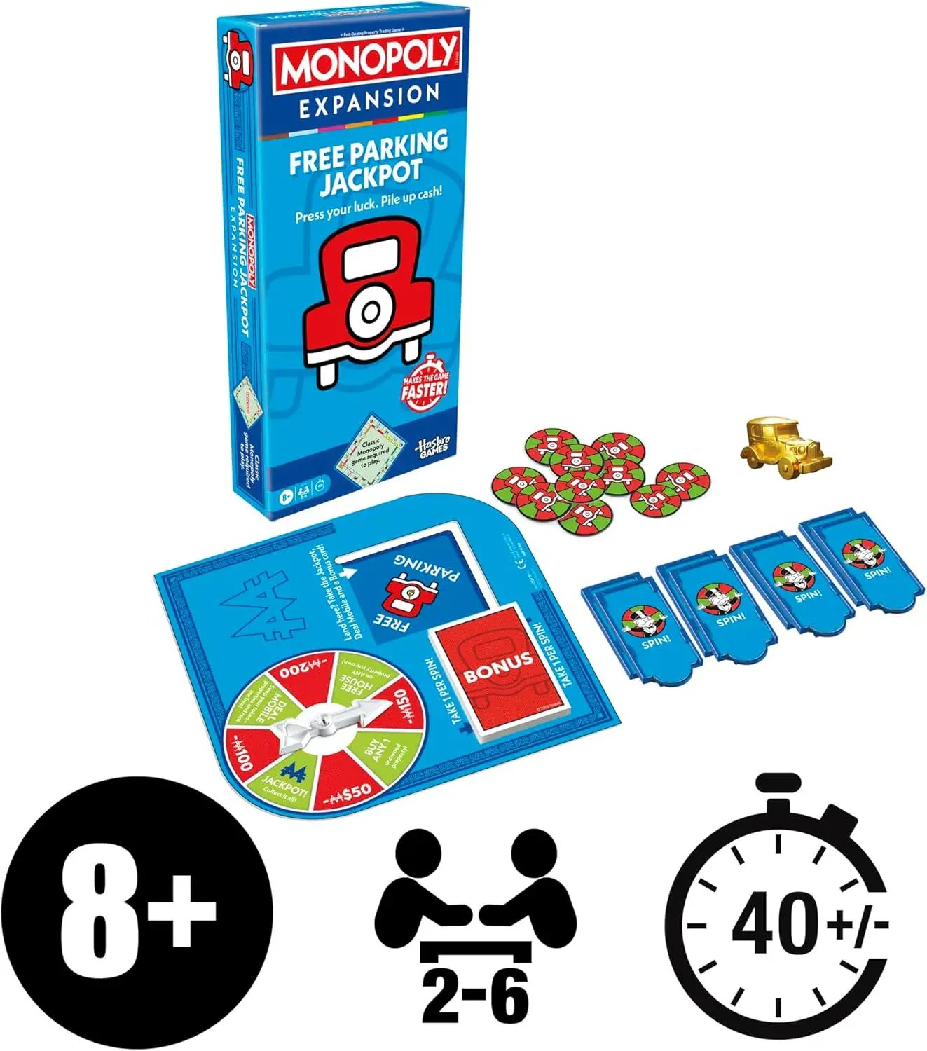Snaps Free Parking Jackpot Expansion Pack Monopoly Classic & Expansions