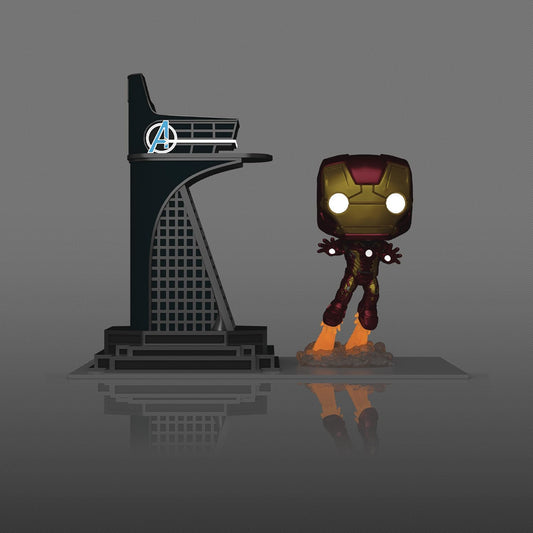 Snaps Funko Pop! Town: Avengers: Age of Ultron - Avengers Tower with Iron Man (Glow-in-The-Dark) PX Vinyl Figure