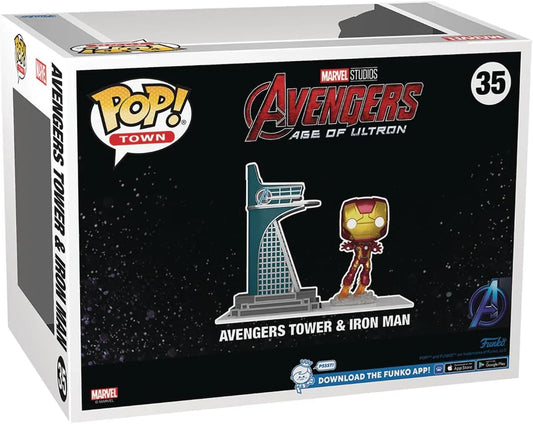 Snaps Funko Pop! Town: Avengers: Age of Ultron - Avengers Tower with Iron Man (Glow-in-The-Dark) PX Vinyl Figure